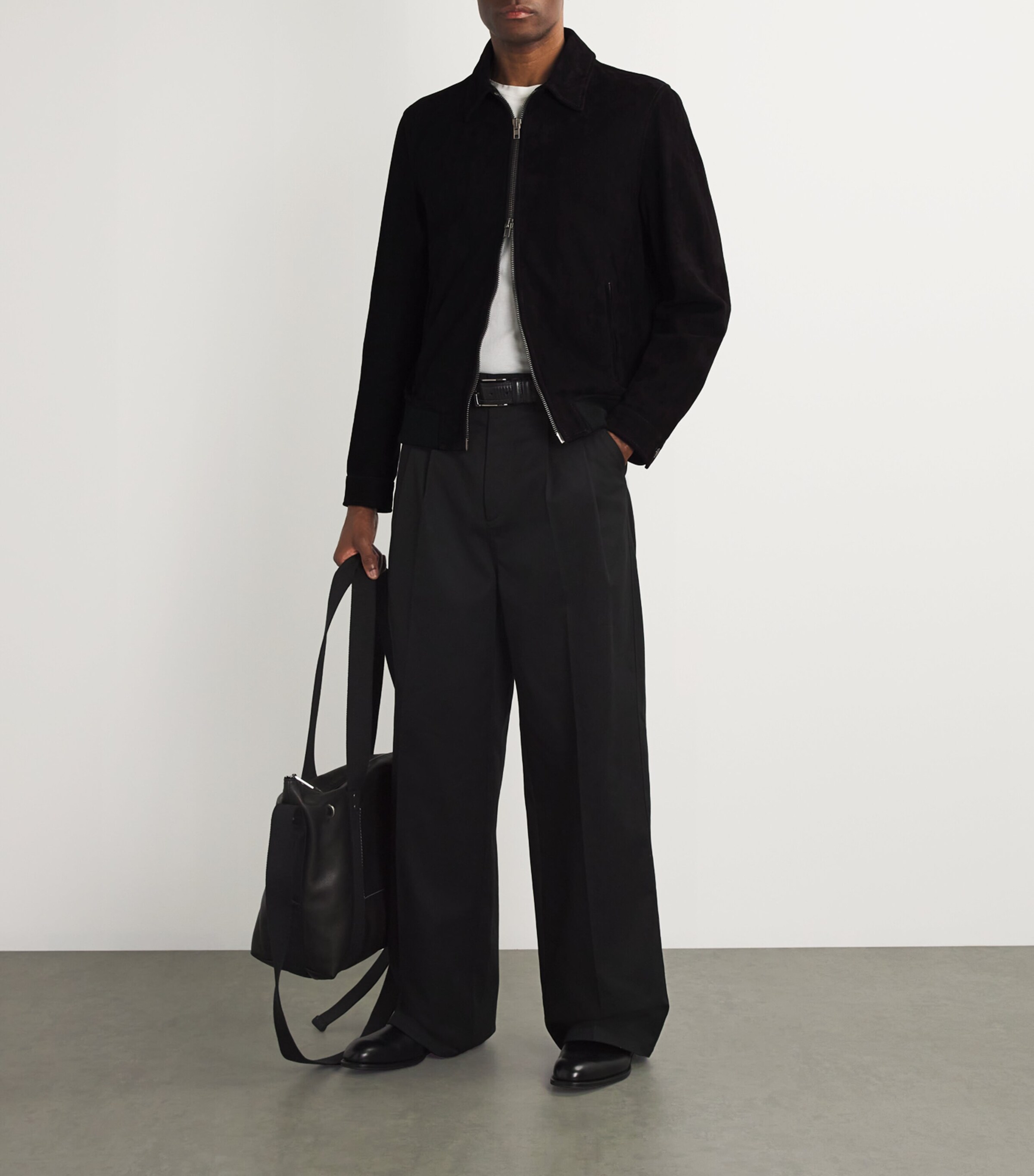 Suede Blouson Jacket BLACK Image 2