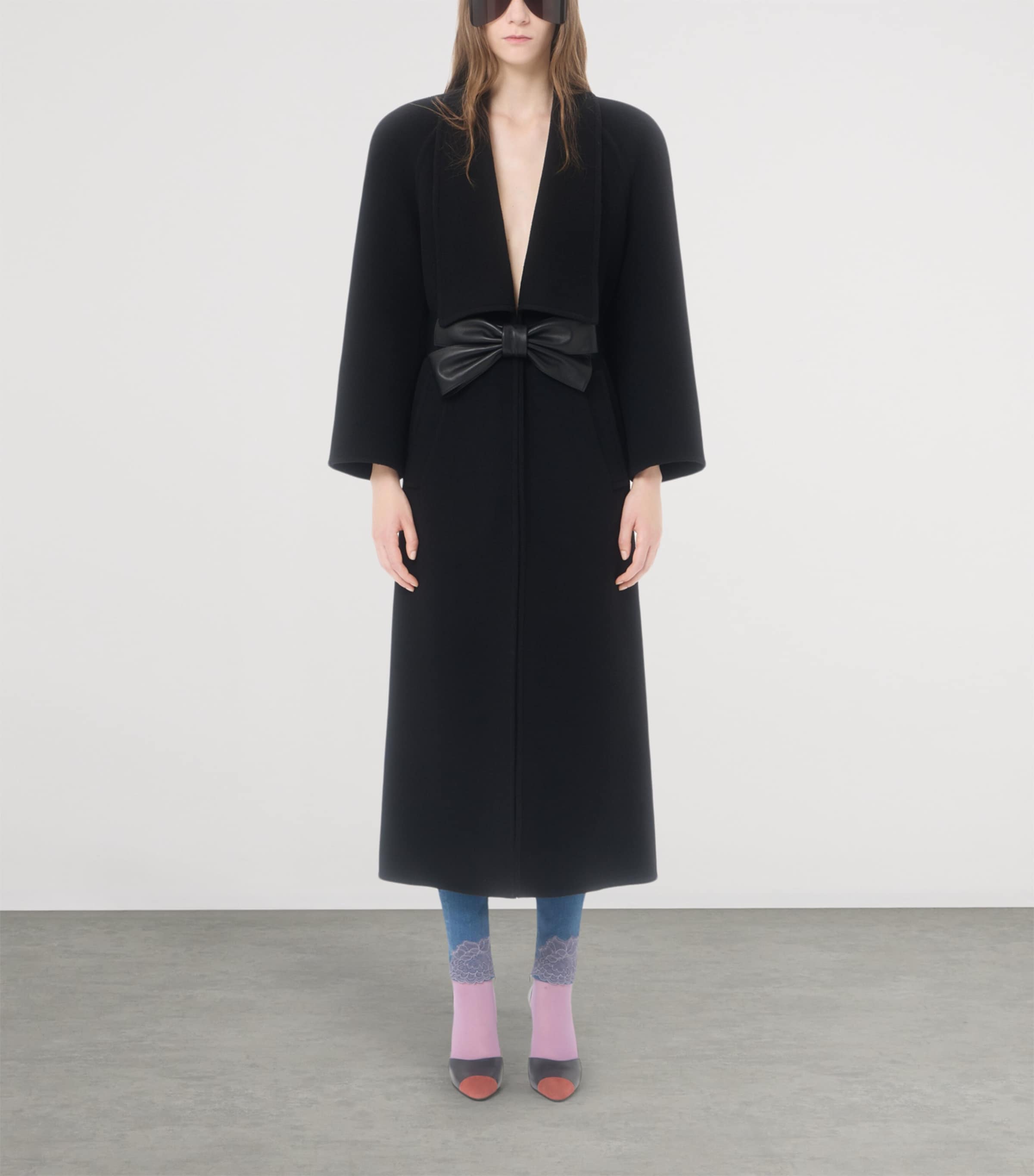 Valentino Womens Virgin Wool-Cashmere Belted Coat Image 3