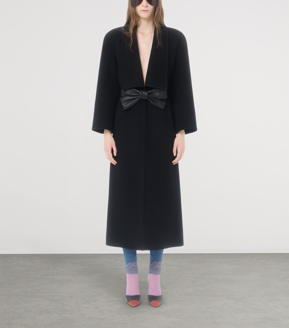Valentino Womens Virgin Wool-Cashmere Belted Coat Image 3