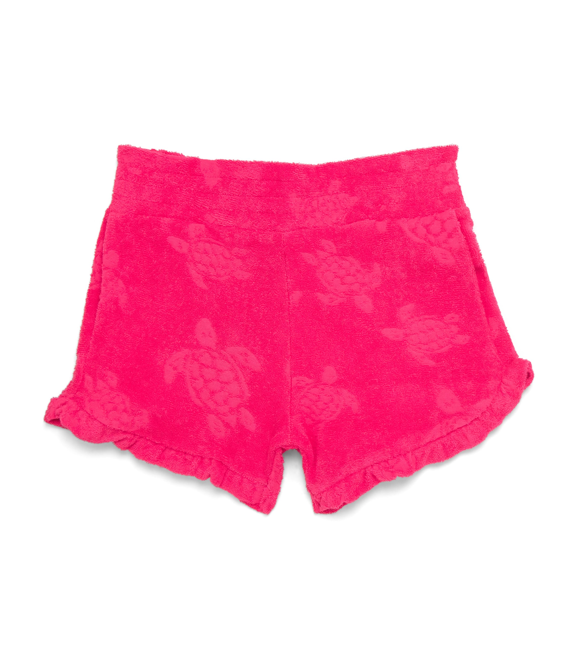 Vilebrequin Jacquard Ruffled Cotton Terry Shorts In Red