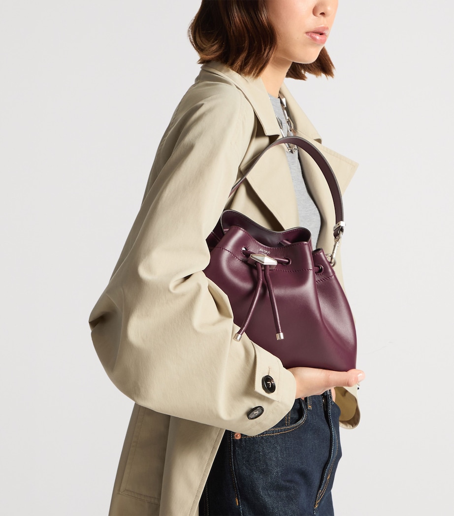Jimmy Choo Medium Cinch Leather Shoulder Bag Garnet/antique Silve Image 2