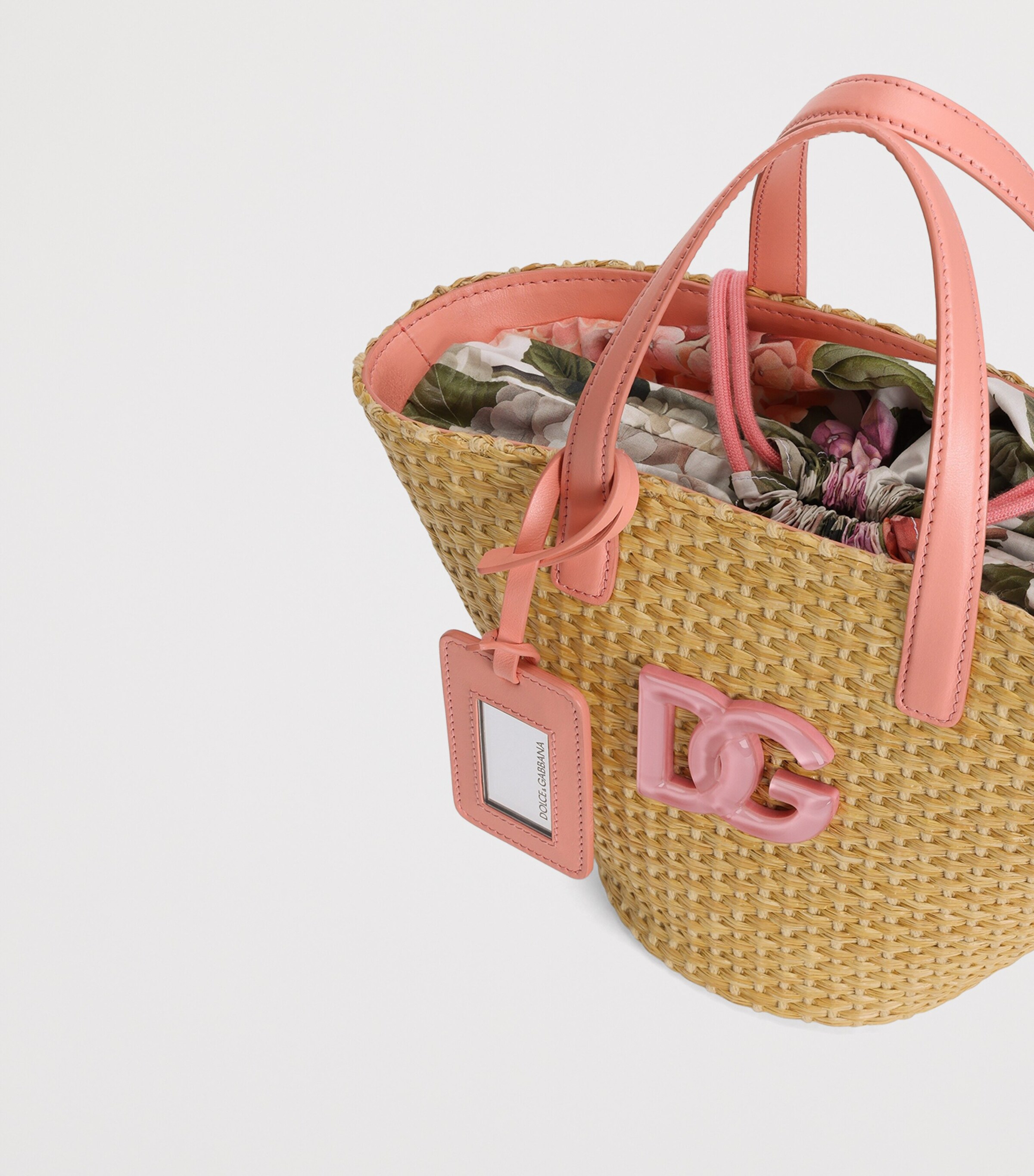 Dolce&Gabbana Kids Straw Logo Tote Bag Orte Image 3