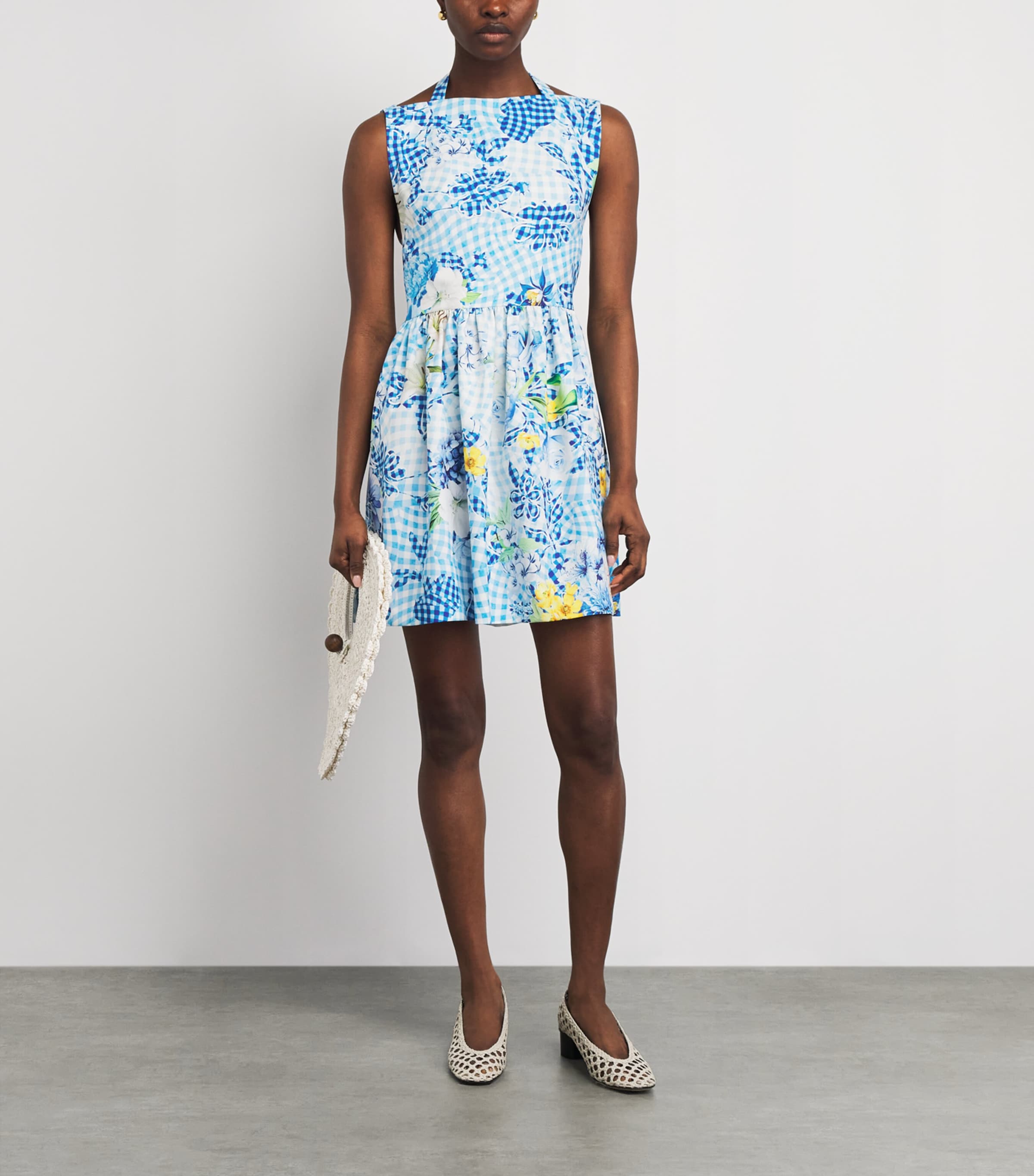Mary Katrantzou Womens Fleur de Vichy Peres Mini Dress Fleur Blubry Aop Image 2
