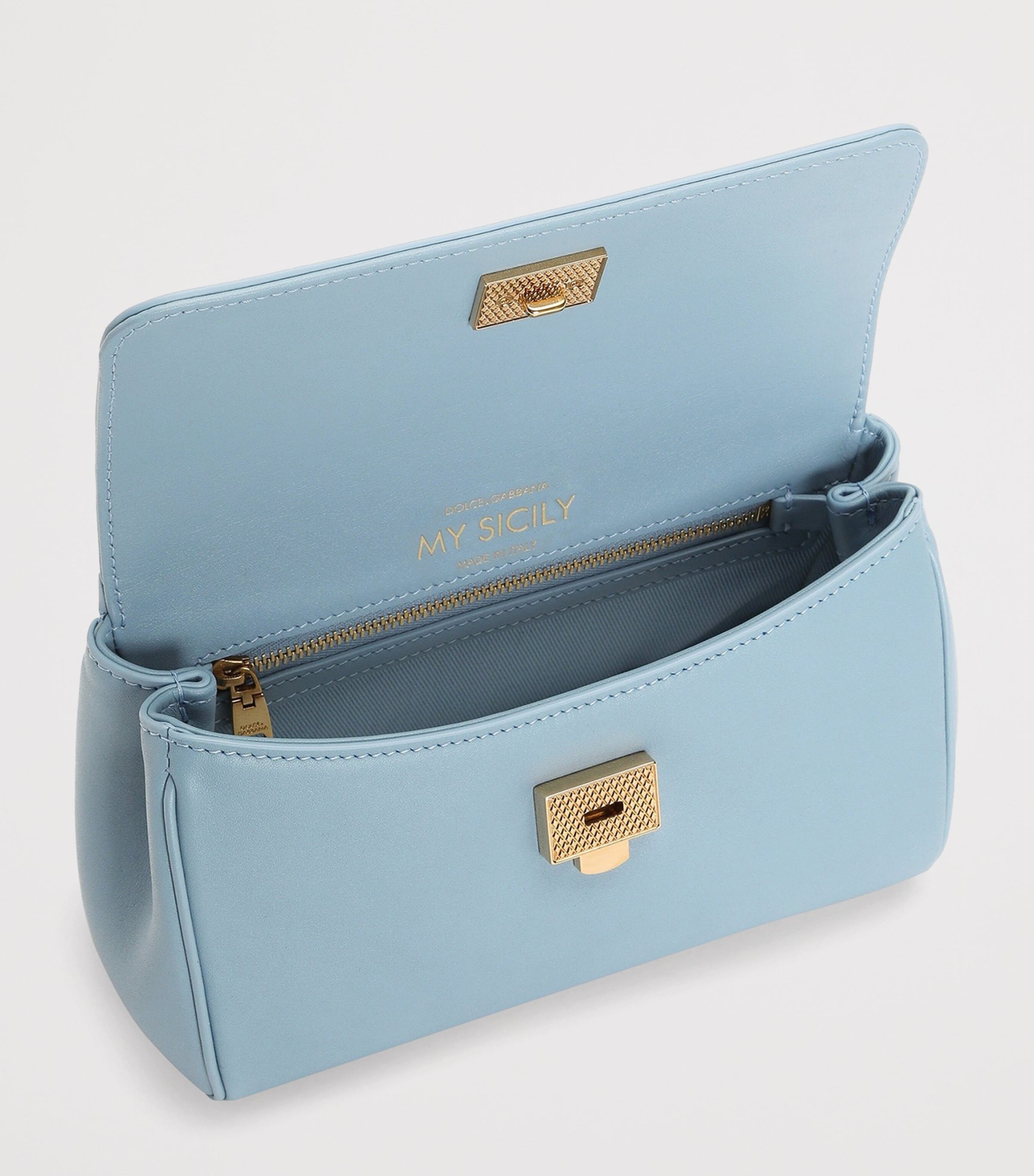 Dolce&Gabbana Plongé Calfskin My Sicily Top-Handle Bag Light Blu Image 6