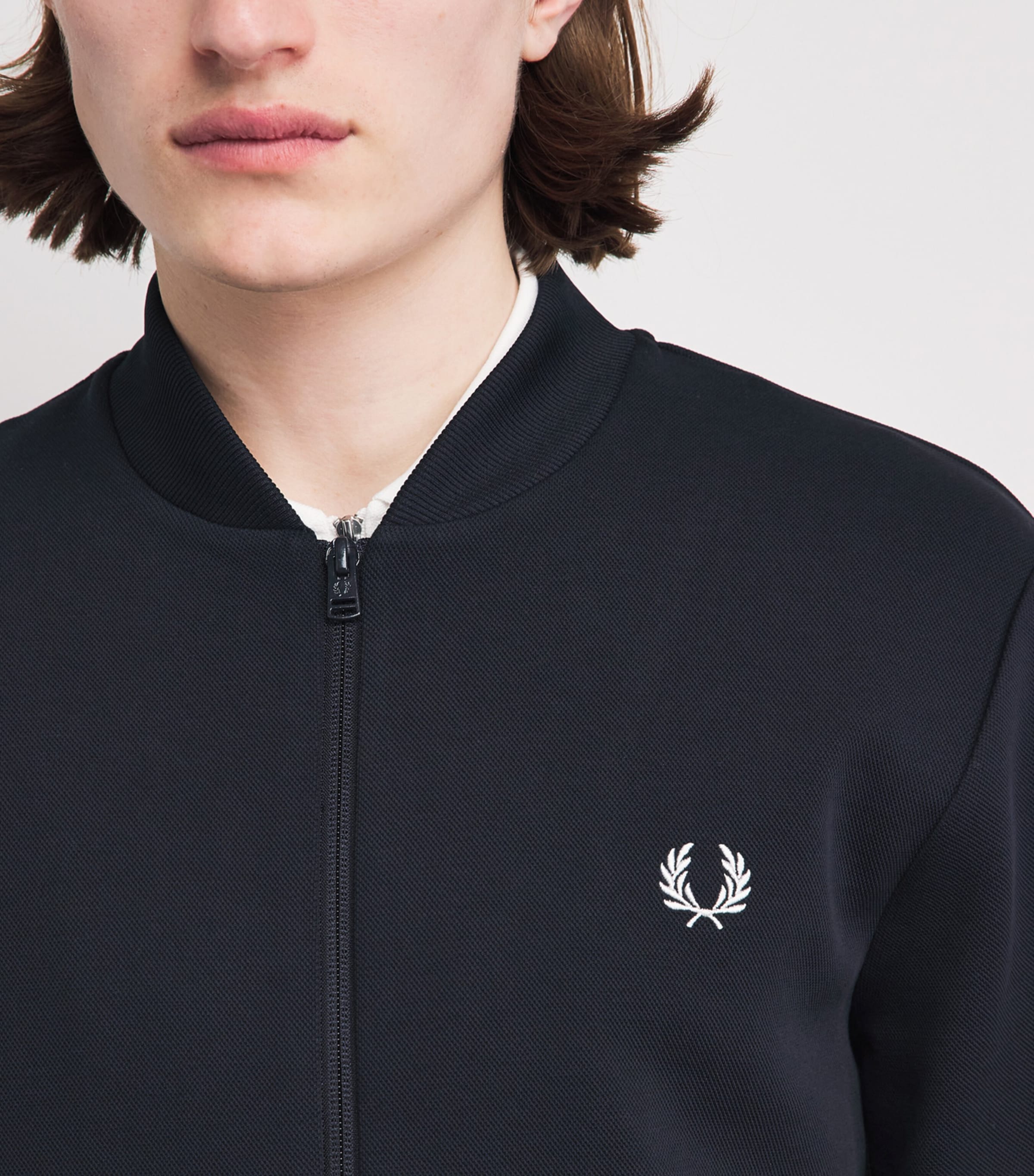 Fred Perry Mens Stripe Tape Track Jacket Navy Image 3