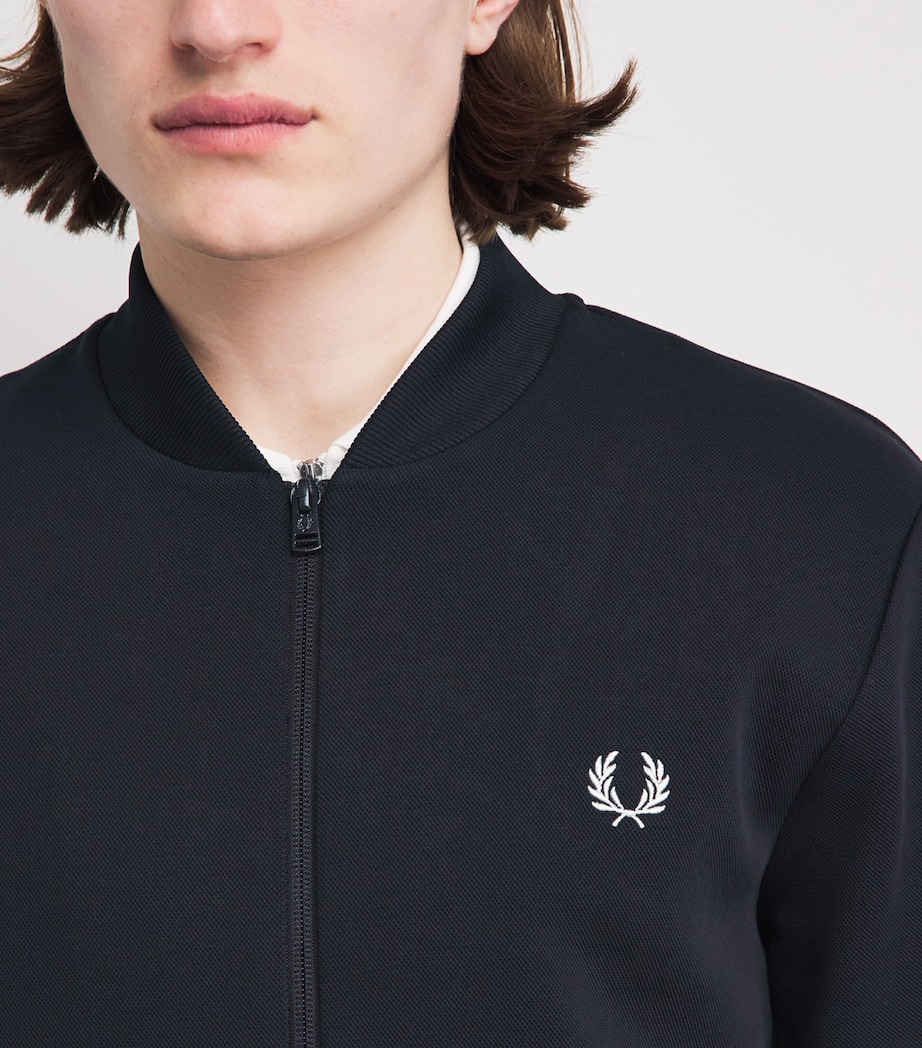 Fred Perry Mens Stripe Tape Track Jacket Navy Image 3