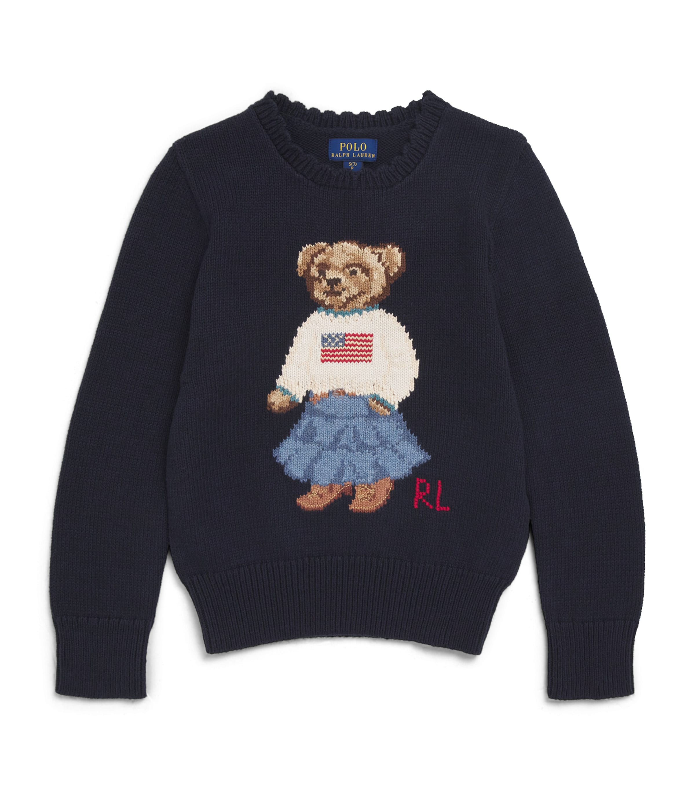 Shop Ralph Lauren Cotton Polo Bear Sweater In Blue