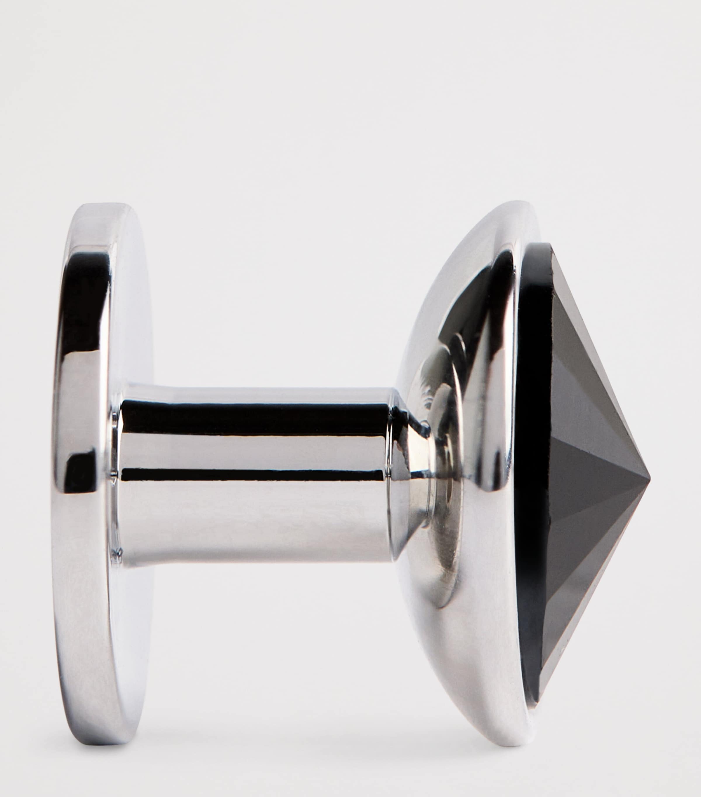 Rhodium-Plated Galileo Stud Cufflinks JET Image 4