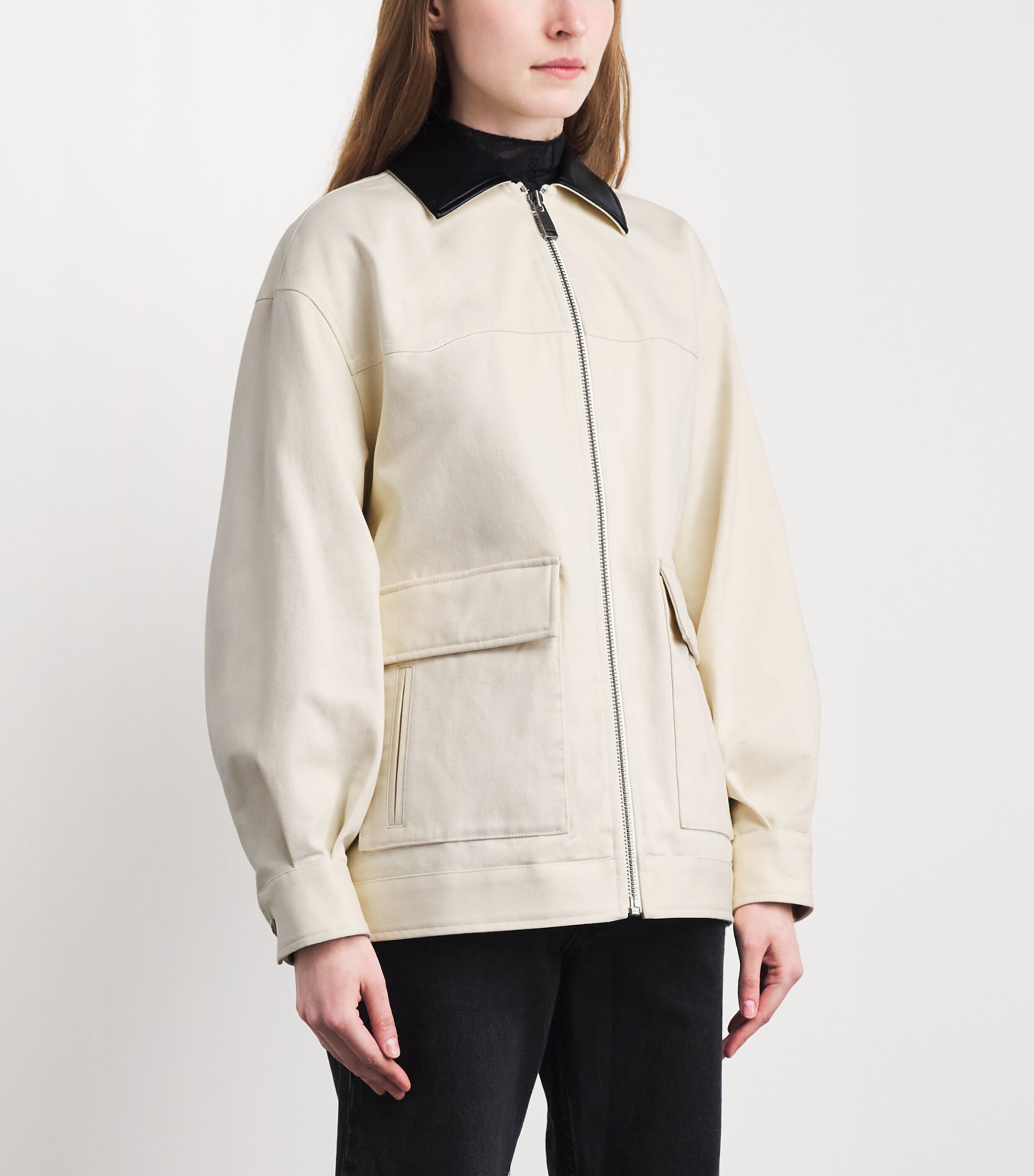 ANINE BING Womens Cotton Holden Jacket Ecru Image 4