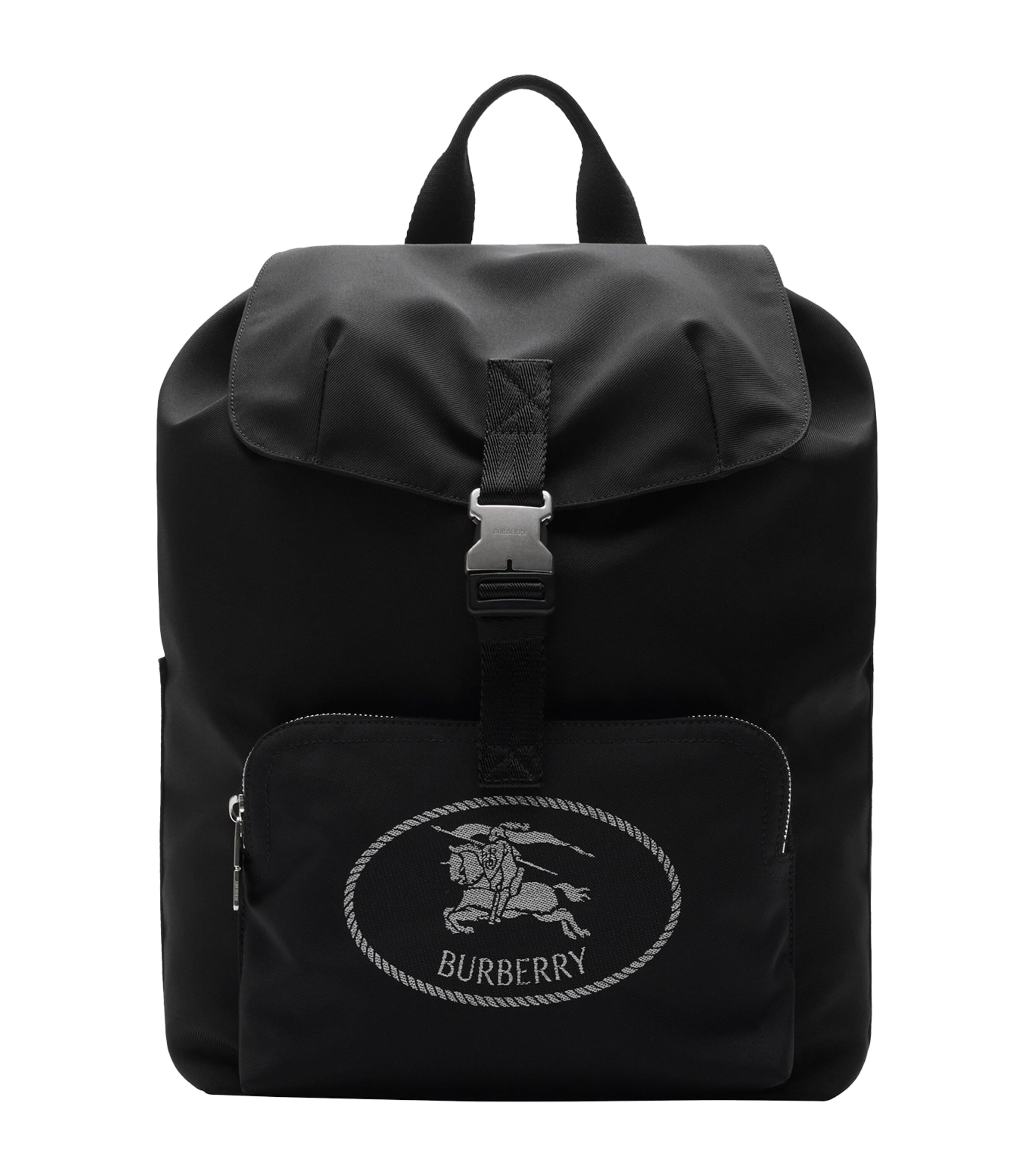 Burberry Orkney Flap Backpack In Black