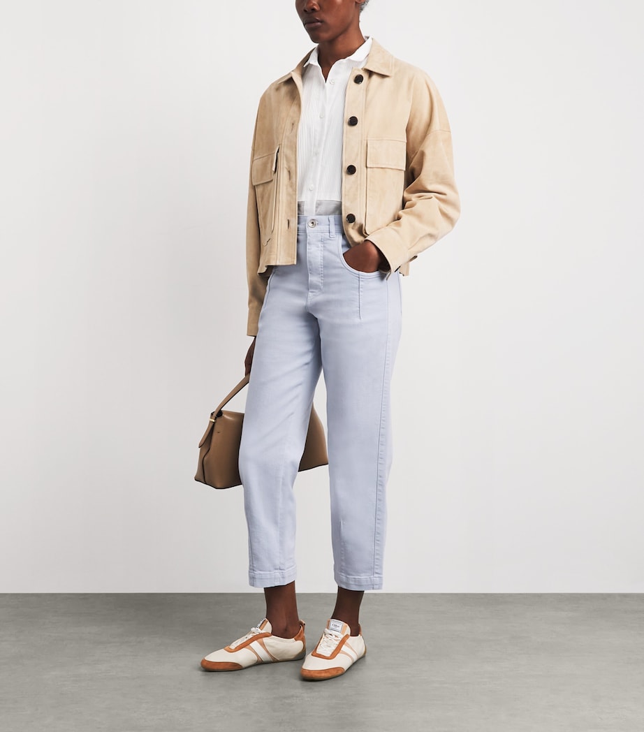 Eleventy Womens Front-Pleat Jeans Nuvola Image 2