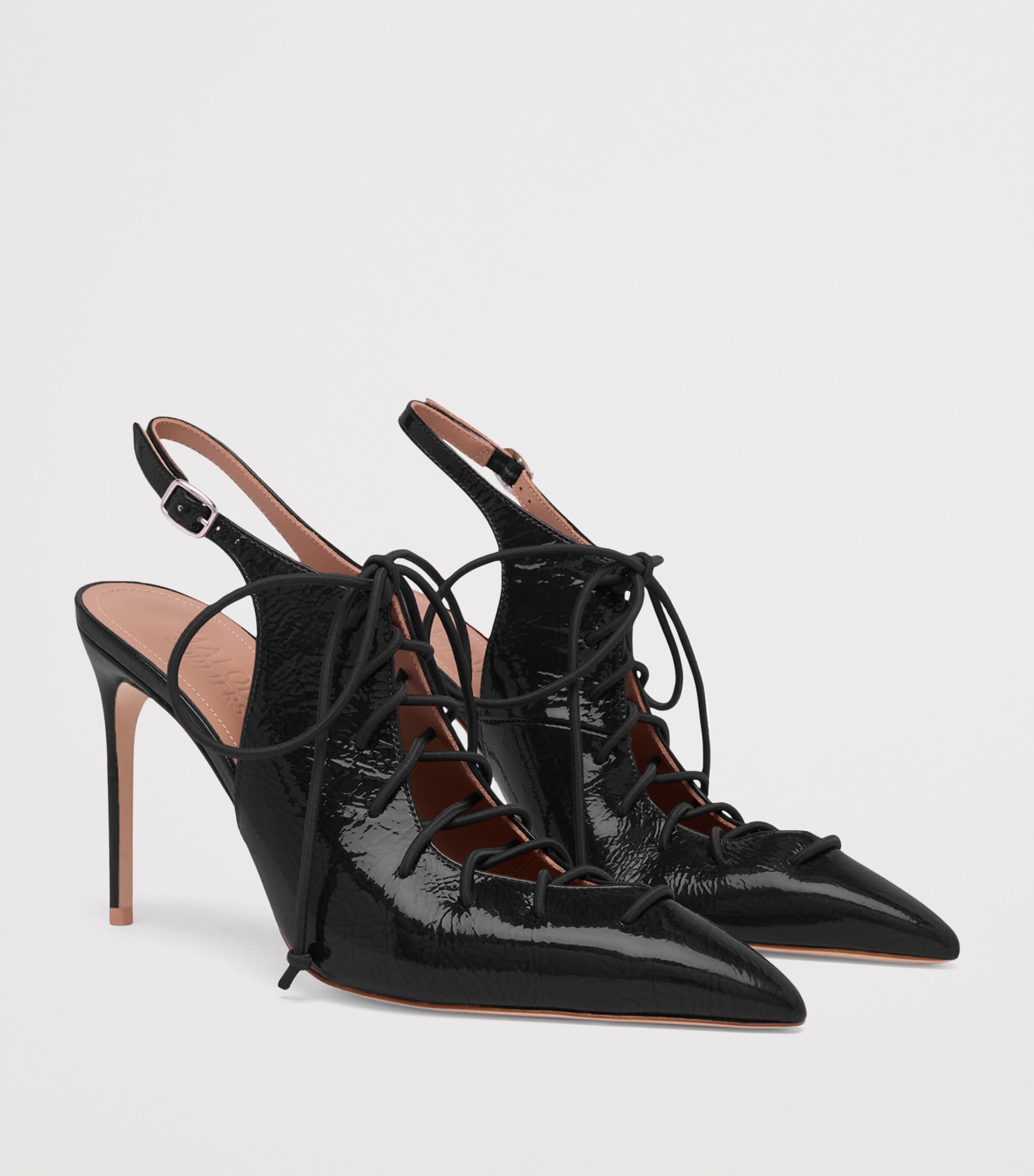 Patent Leather Alia Slingback Pumps 90 BLACK Image 2