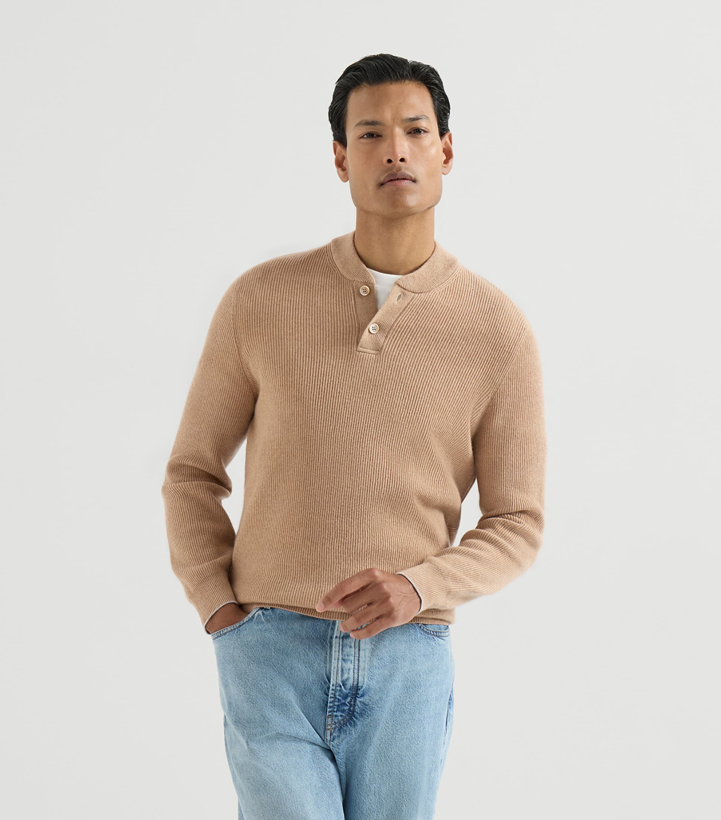 Brunello Cucinelli Mens Cashmere Button-Up Sweater Image 2