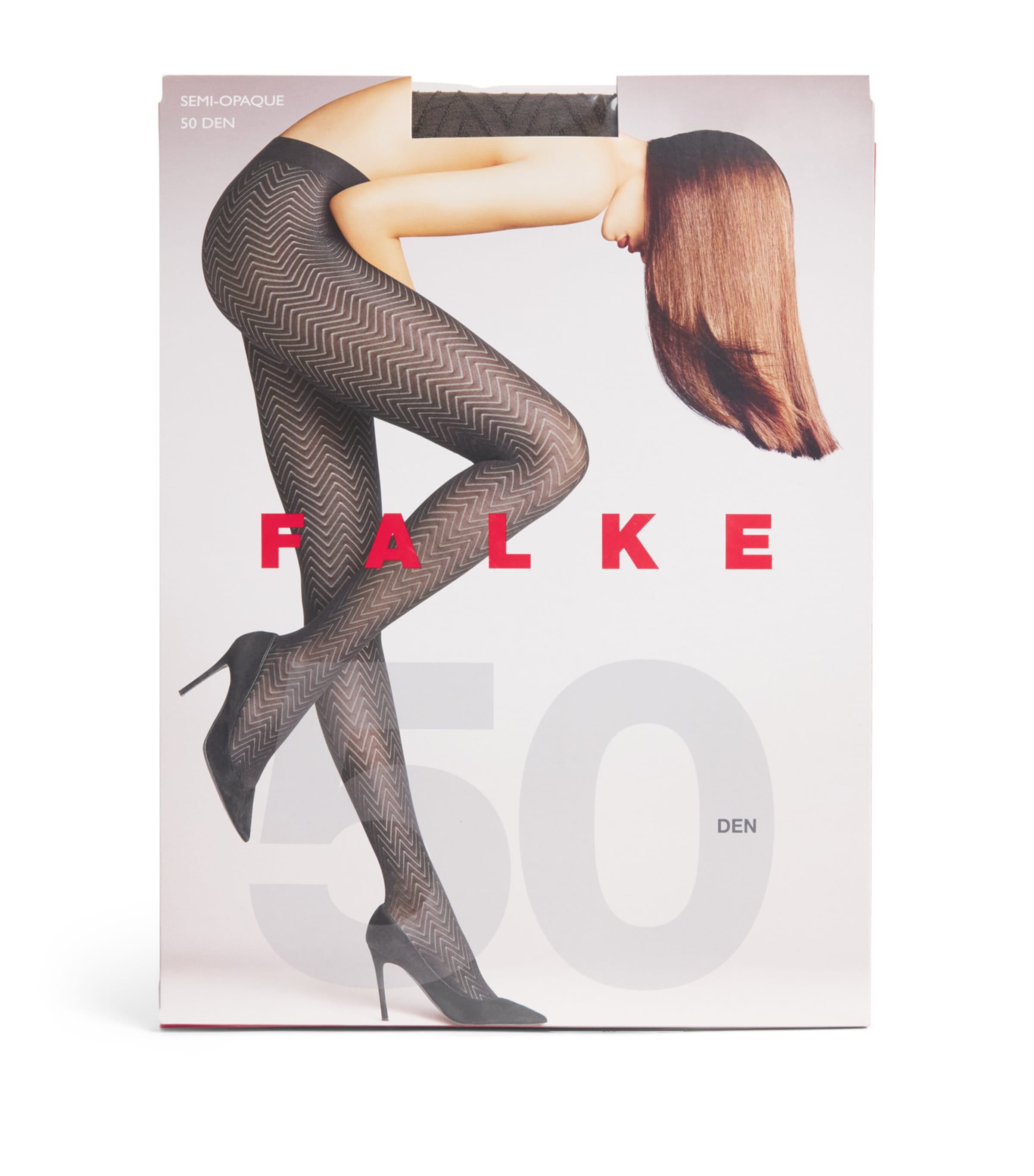 Falke Womens Chevron 50 Tights Chocolate Image 1