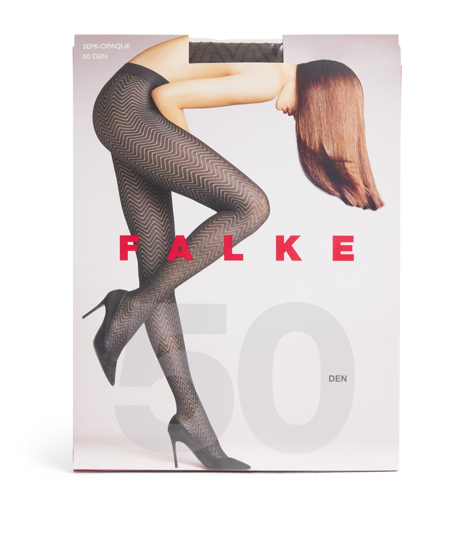 Falke Womens Chevron 50 Tights Chocolate Image 1