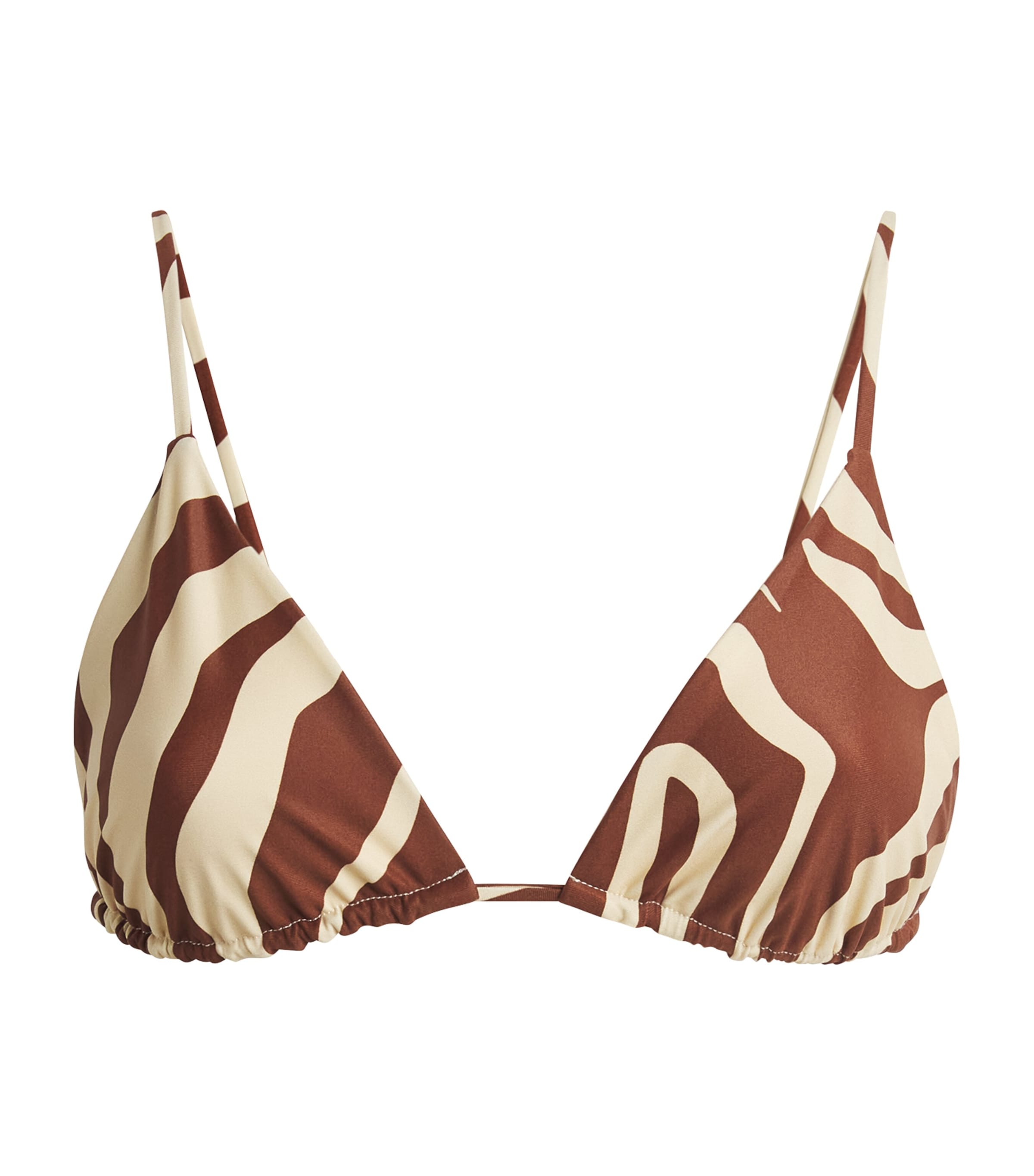 Johanna Ortiz Konibo Printed Bikini Top In Brown