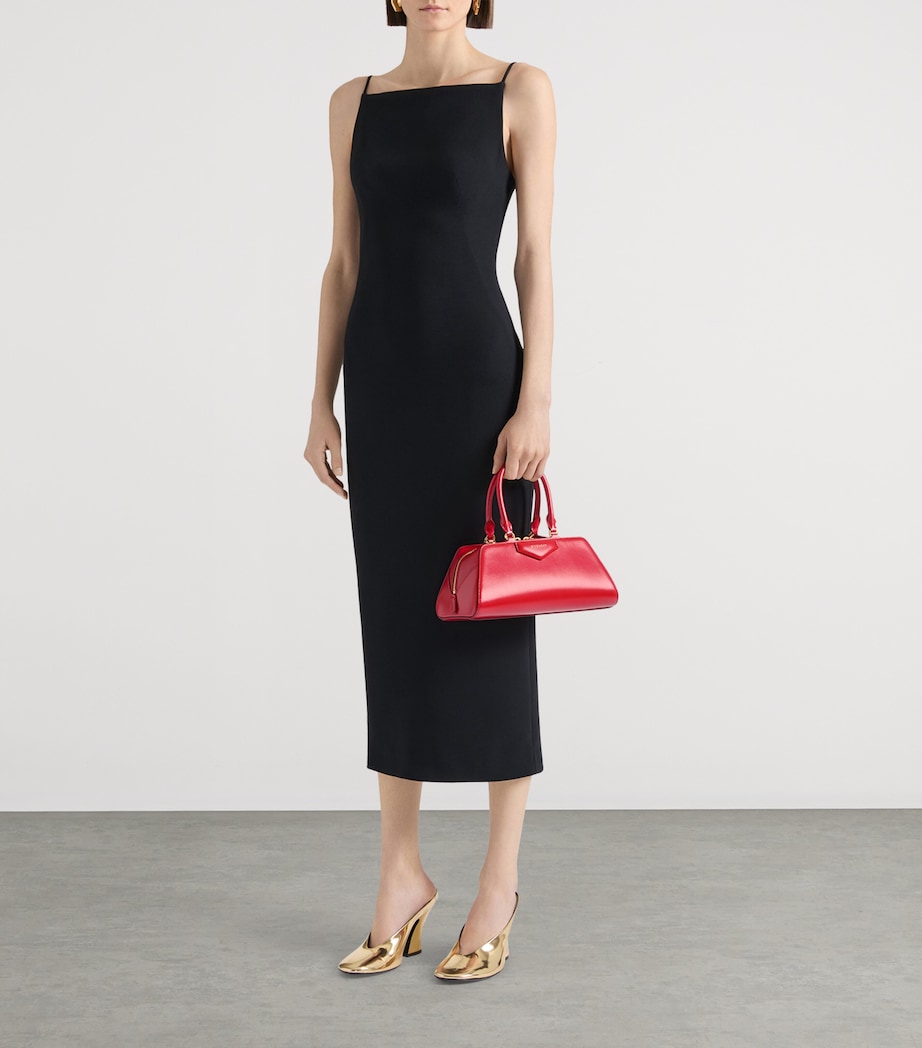 Small Leather Antigona Cube East-West Top-Handle Bag VERMILLON Image 2