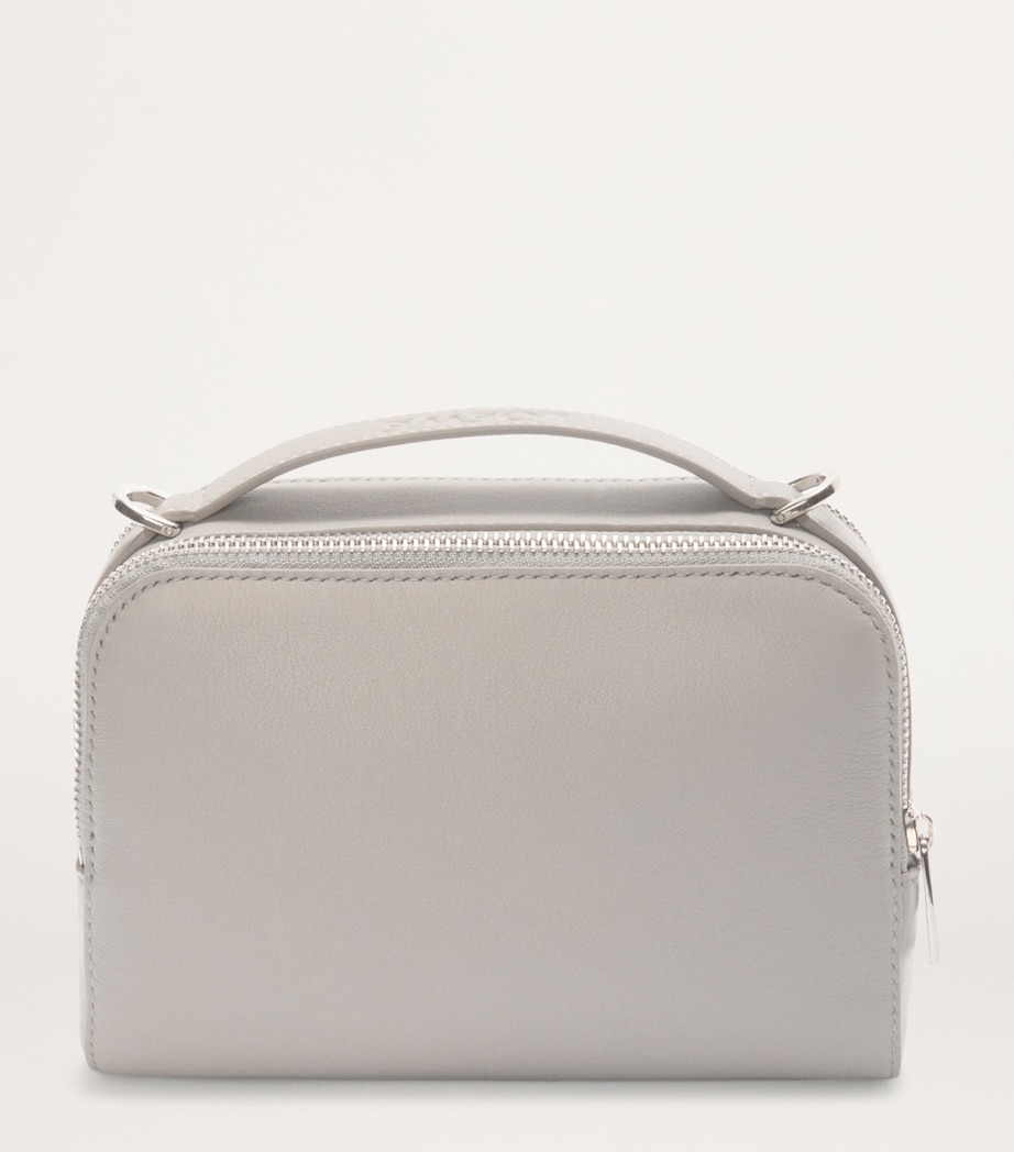 LOEWE Mini Leather Cross-Body Camera Bag Shell Grey Image 3