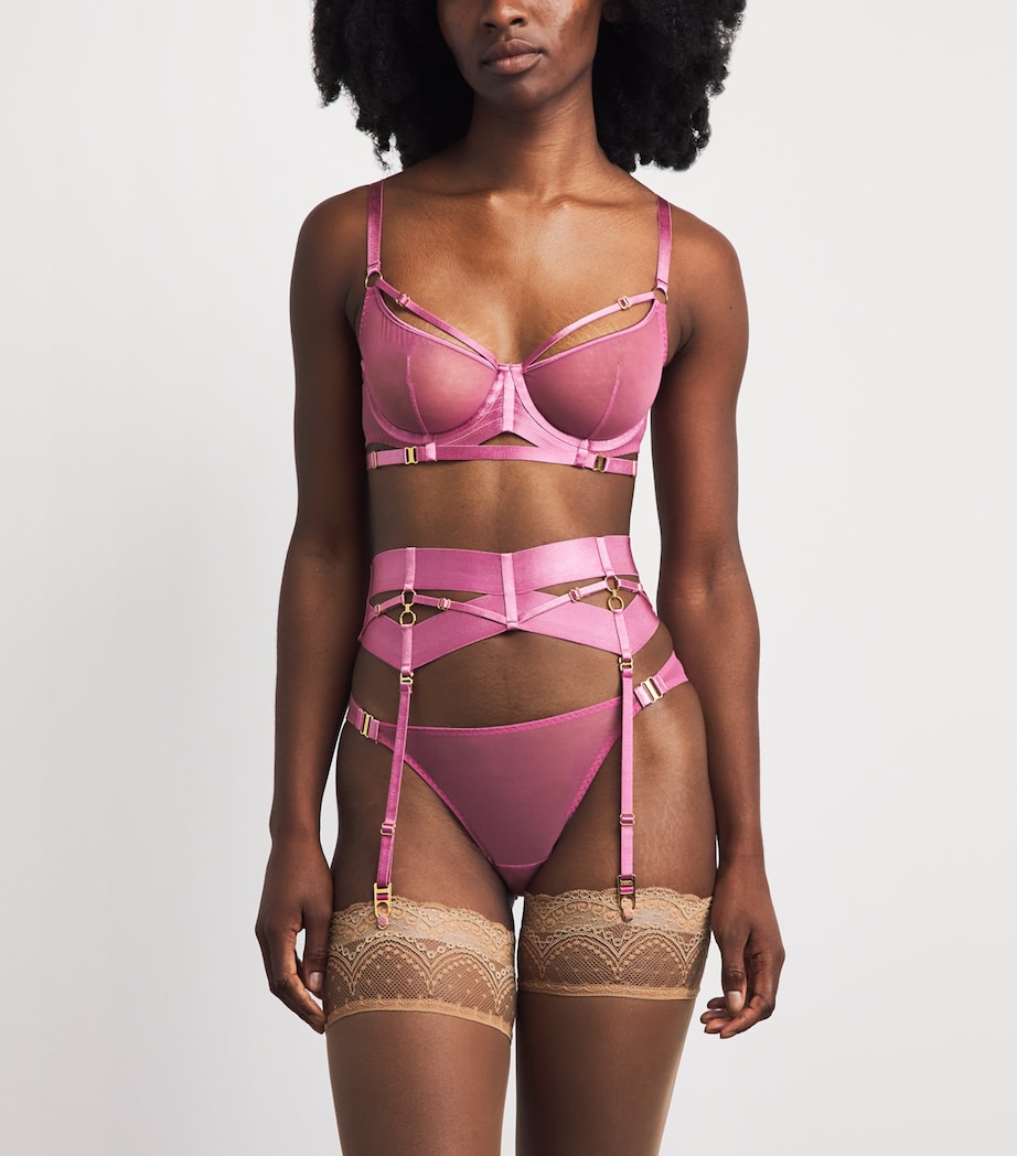 Bordelle Womens Zenna Suspender Belt Raspberry Image 2