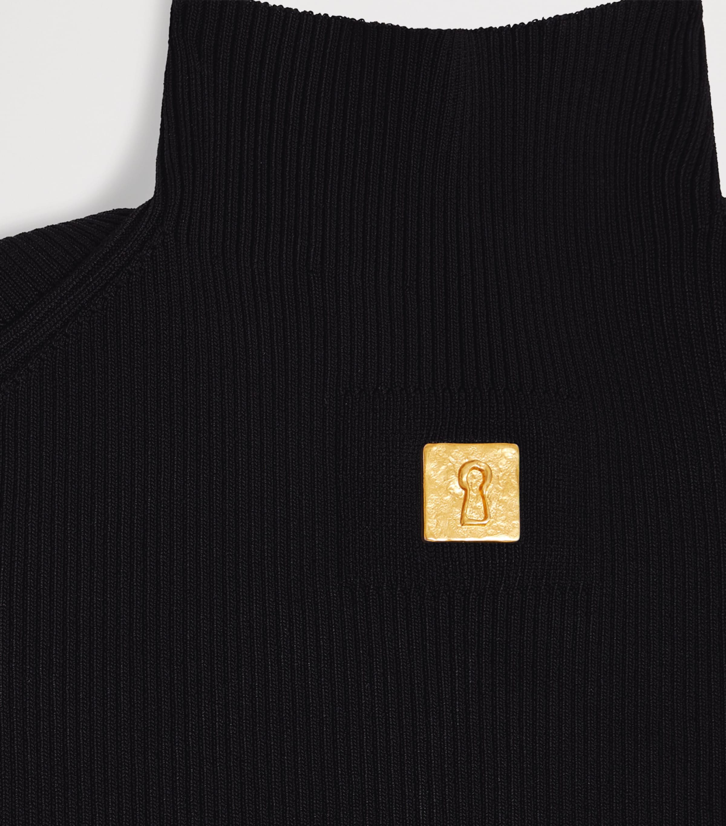 Schiaparelli Womens Keyhole Sleeveless Sweater Black Image 5