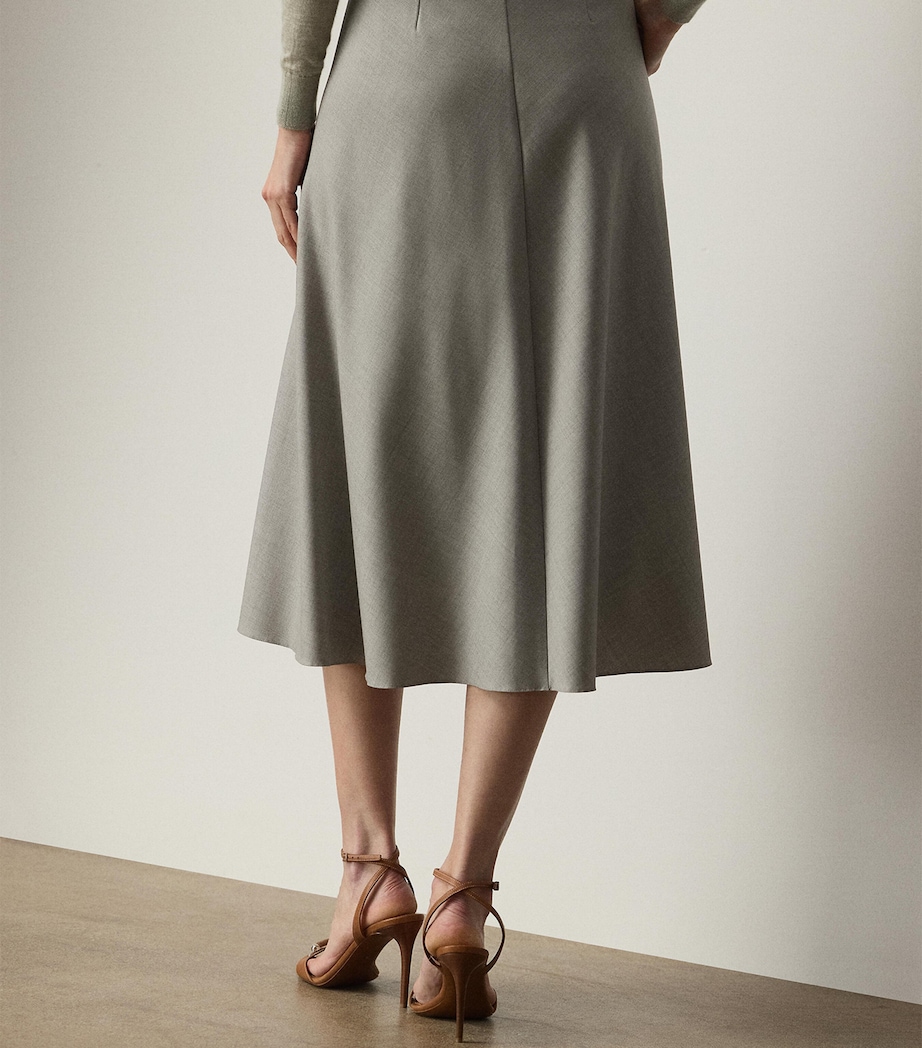 Wool Dee Midi Skirt PEARL GREY MELANGE Image 3