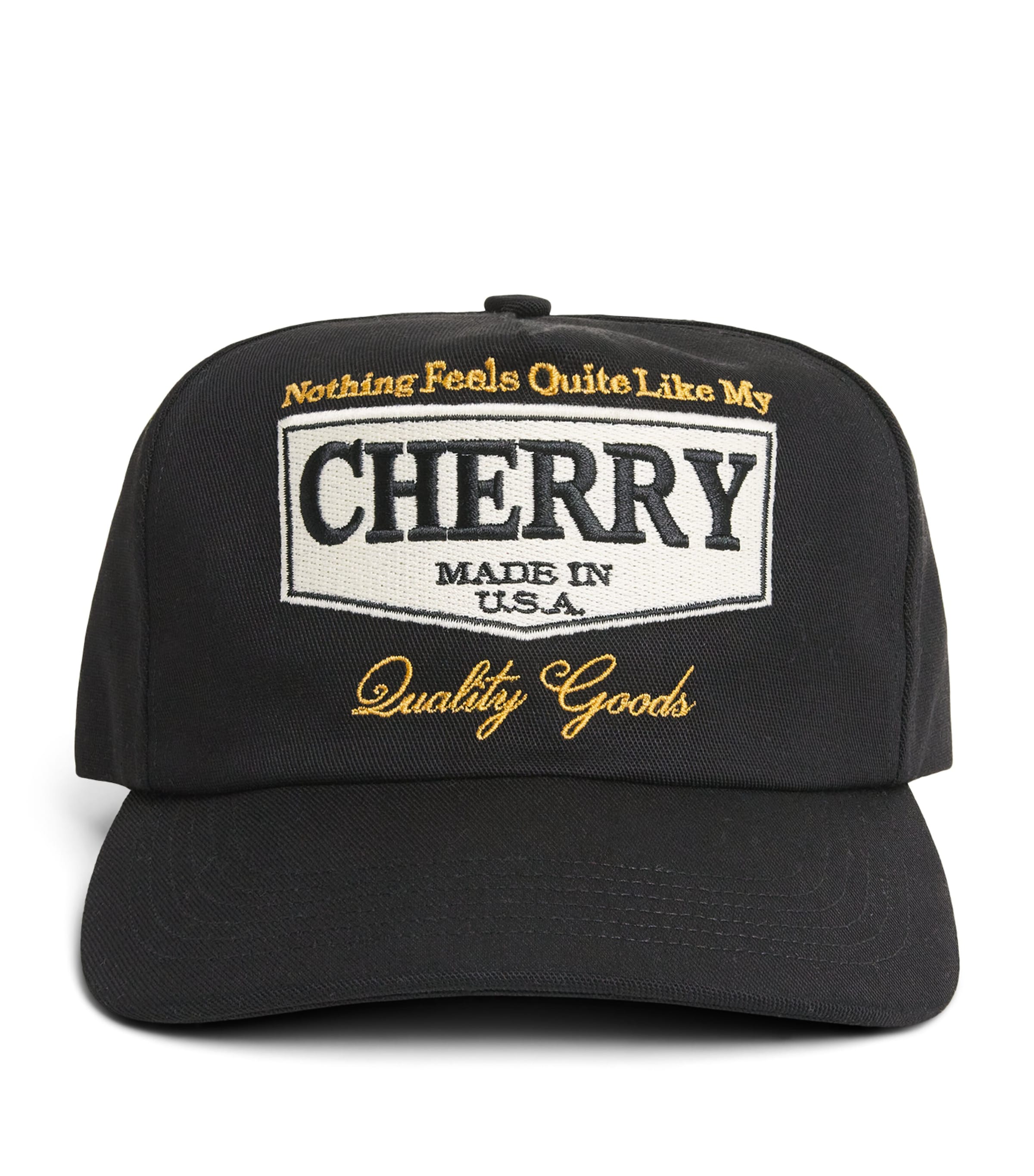 Cherry Los Angeles Embroidered Logo Cap Black Image 1