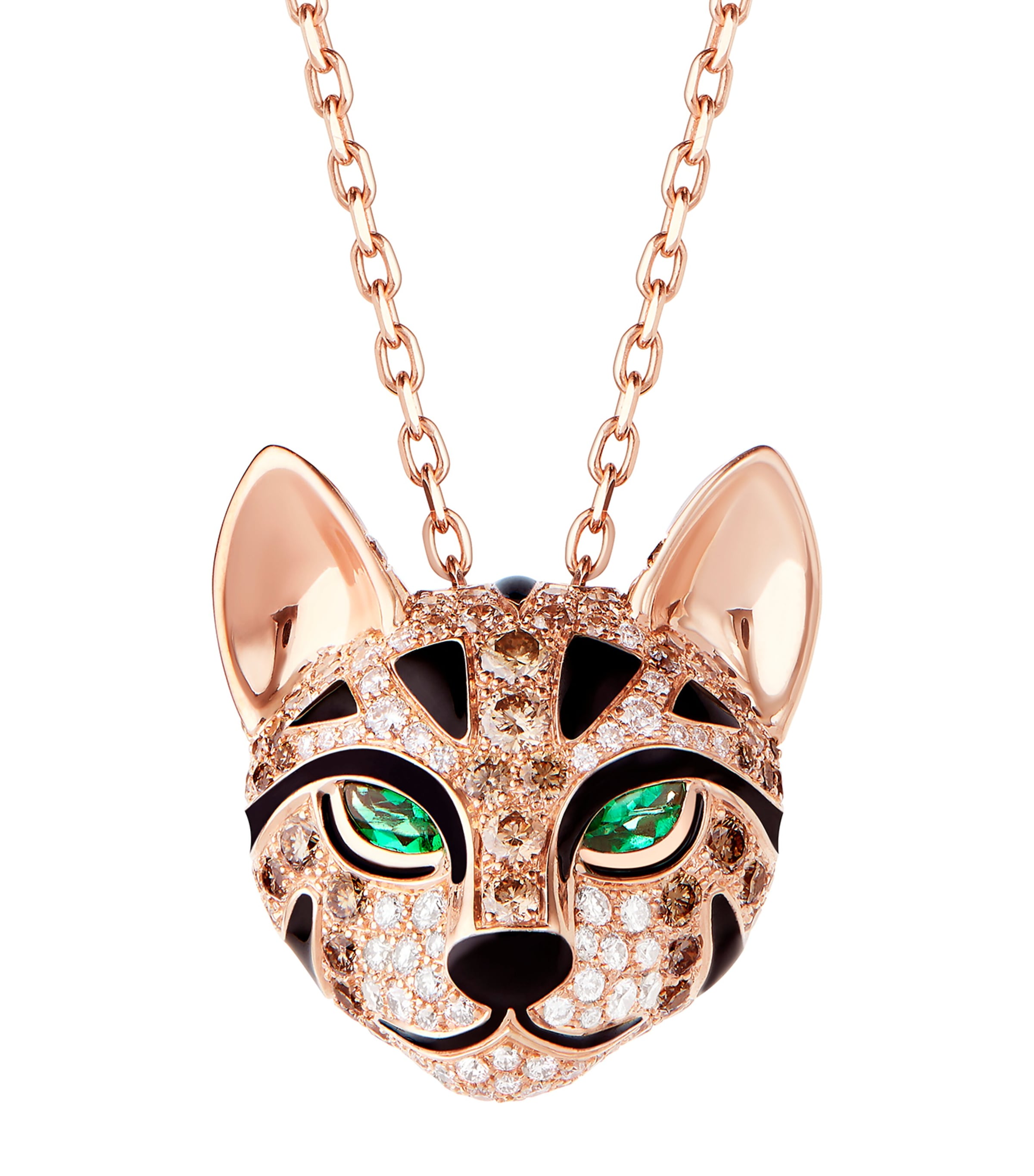 Rose Gold, Diamond and Emerald Animaux de Coll Necklace ROSE Image 3
