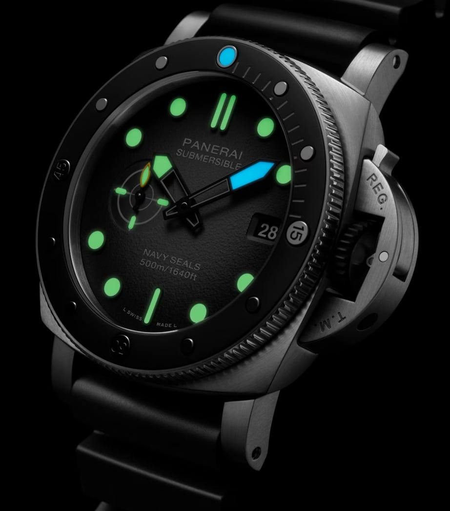 Panerai Stainless Steel Submersible Navy Seals Watch 44mm Black Image 5