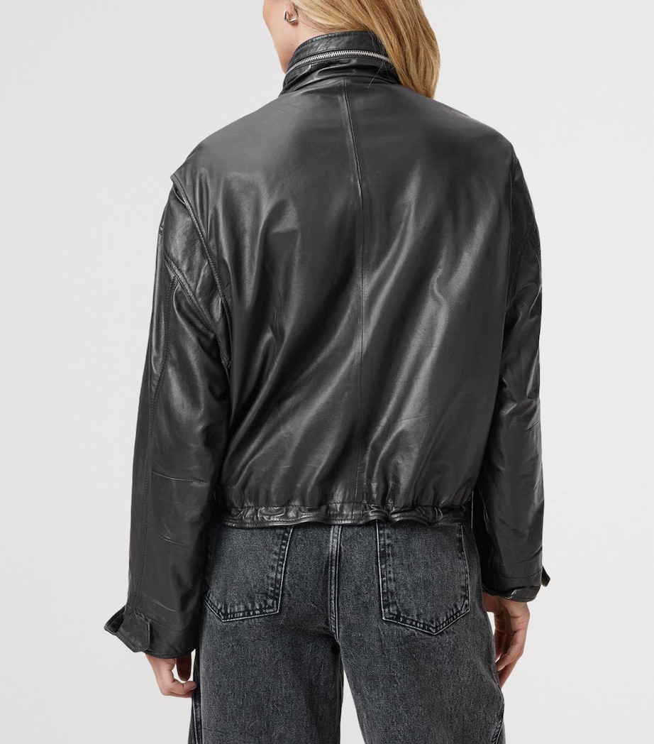 AllSaints Womens Clay Leather Jacket Black Image 4