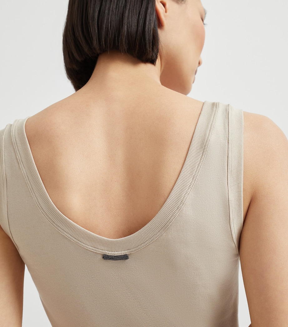 Stretch-Cotton Ribbed Tank Top C8539 Image 6