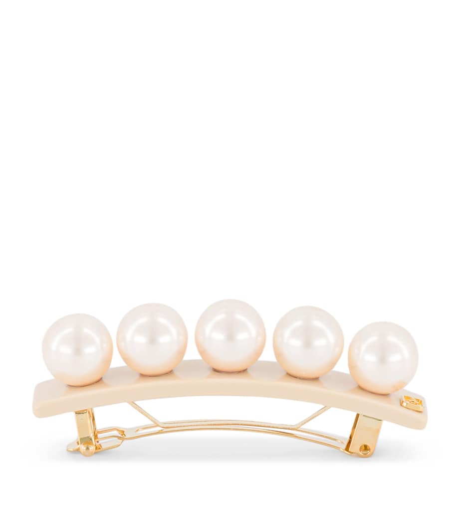 Alexandre de Paris Oversize Pearl-Detail Slide Hair Clip S Beige Image 1