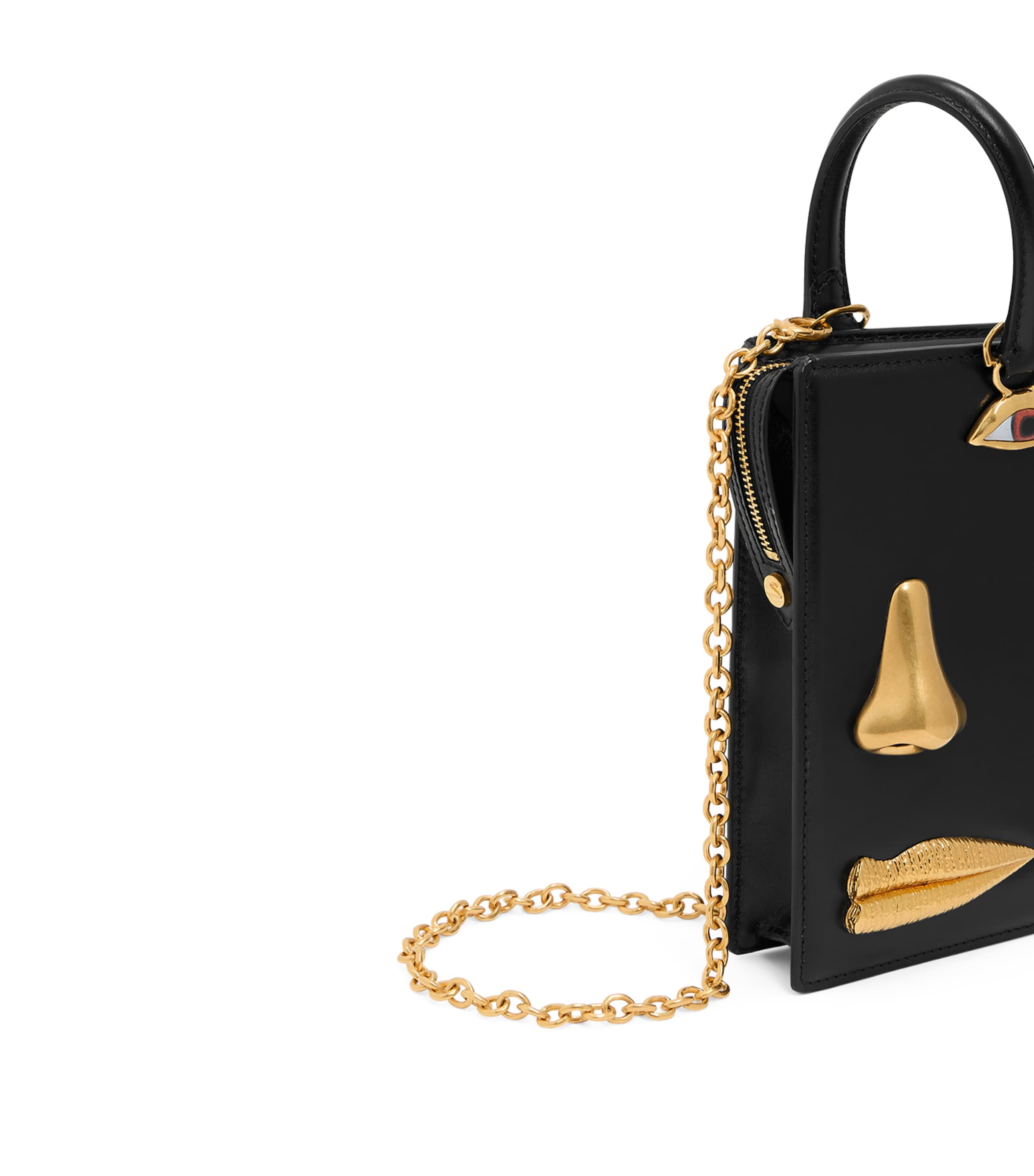 Leather Face Phone Clutch Bag 999 BLACK Image 3