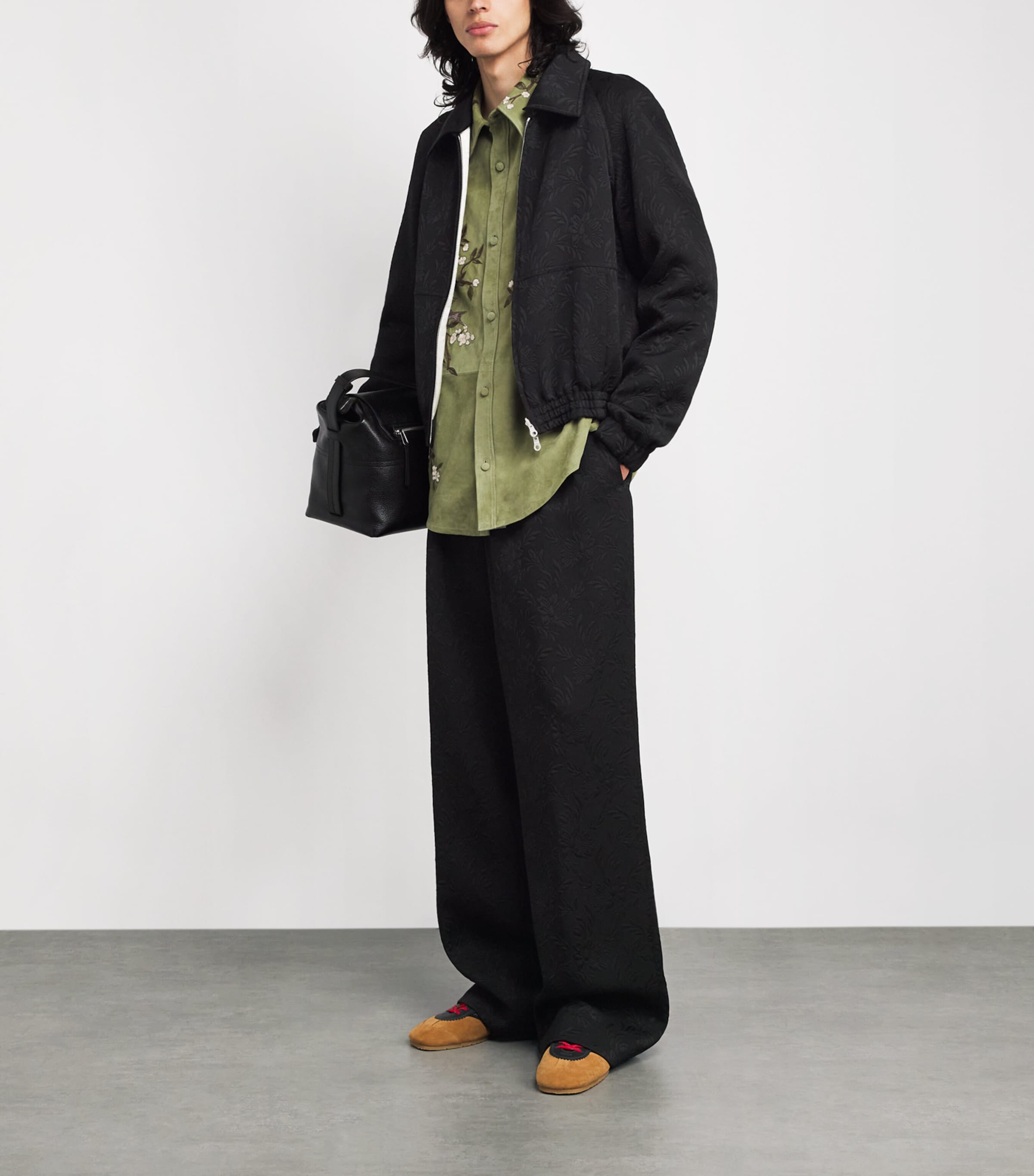 Floral Jacquard Trousers 900 BLACK Image 2