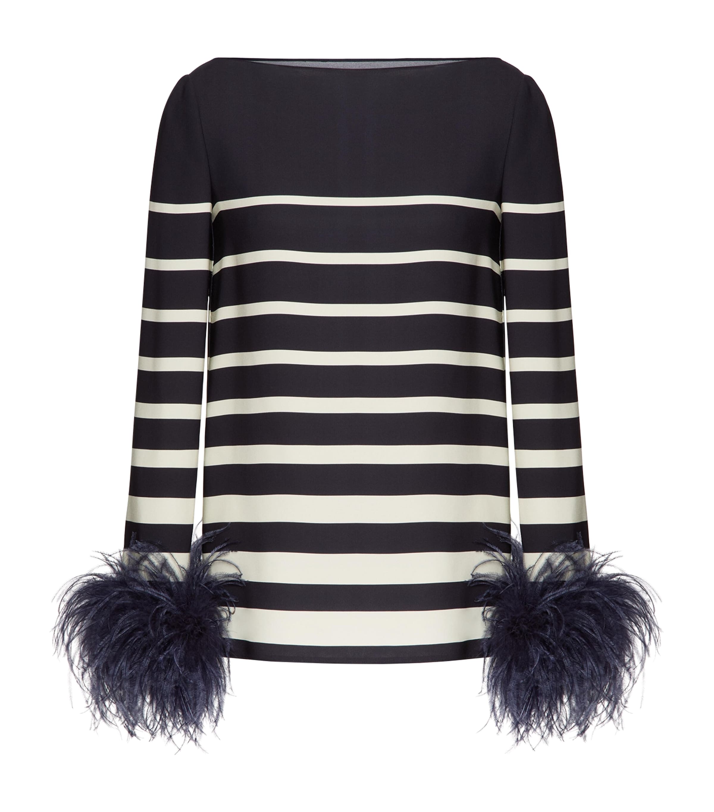 Valentino Silk Feather-trimmed Blouse