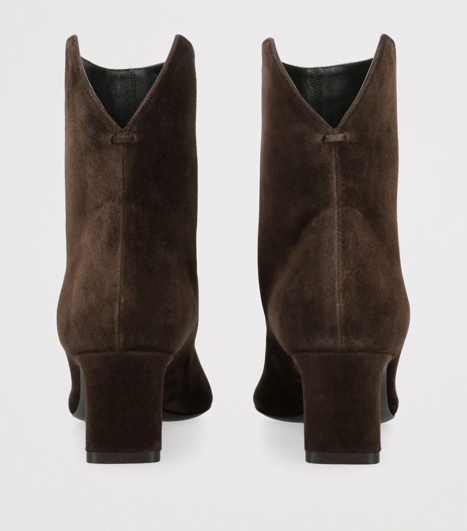 Suede Ona Ankle Boots 55 DARK BROWN Image 3