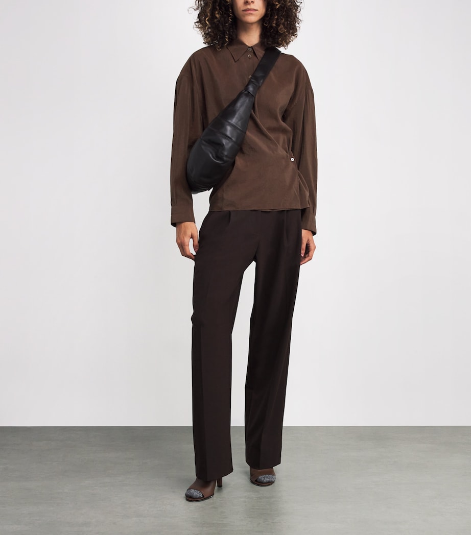 Silk-Blend Twisted Shirt BR402 BRUNETTE Image 2