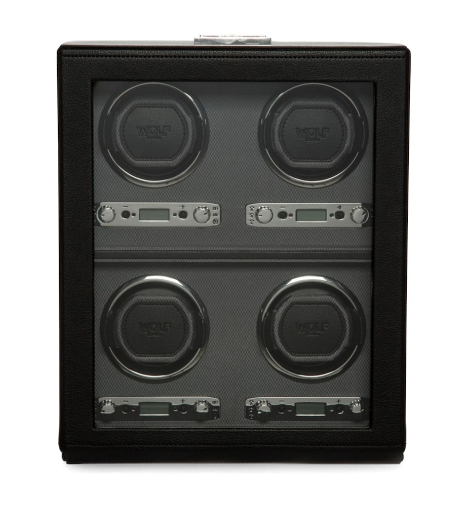 Vegan Leather Classic 4-Piece Watch Winder BLACK Image 1