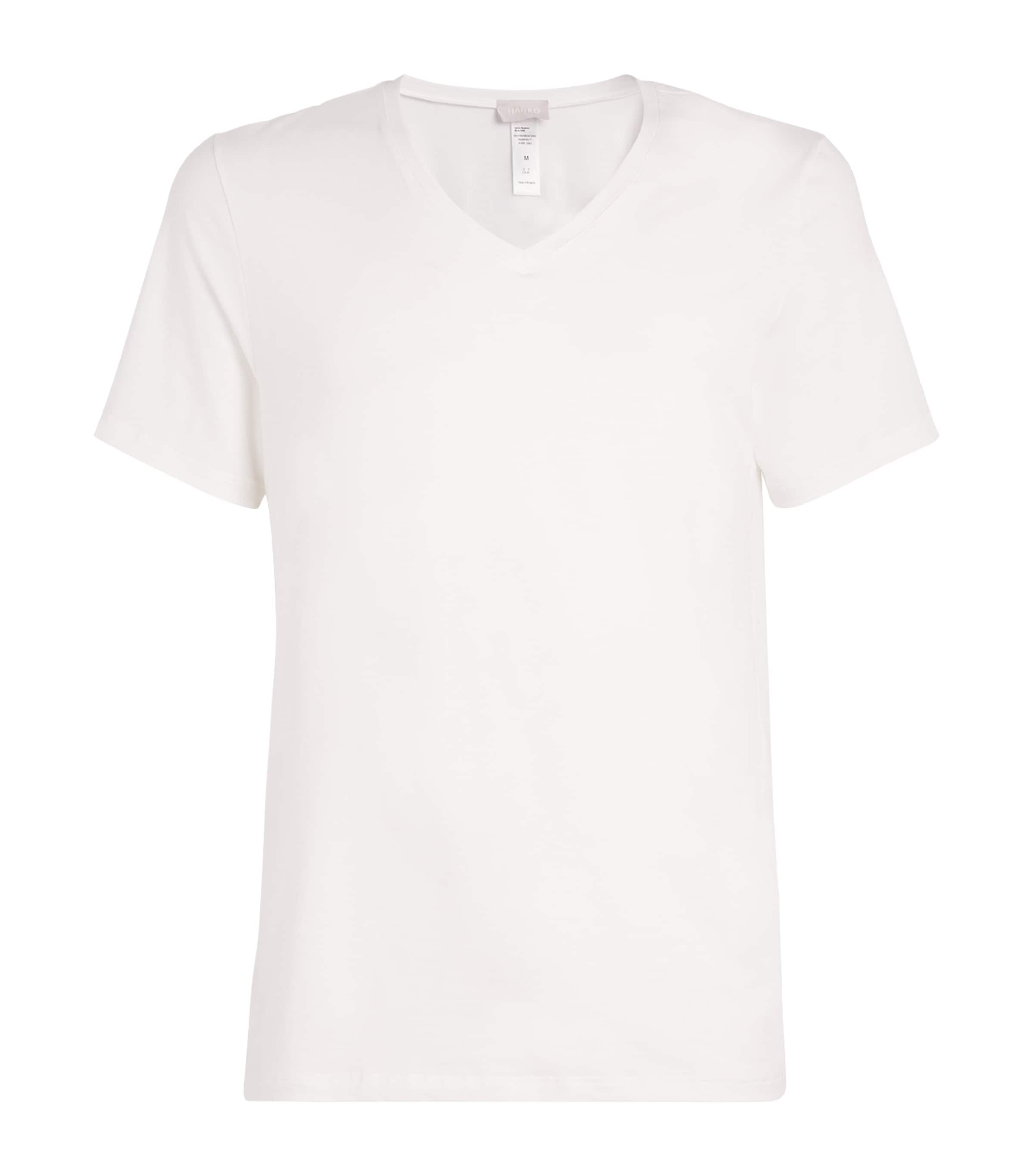 Cotton Superior V-Neck T-Shirt WHITE Image 1