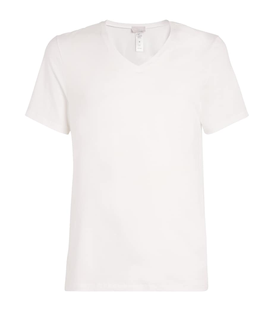 Cotton Superior V-Neck T-Shirt WHITE Image 1