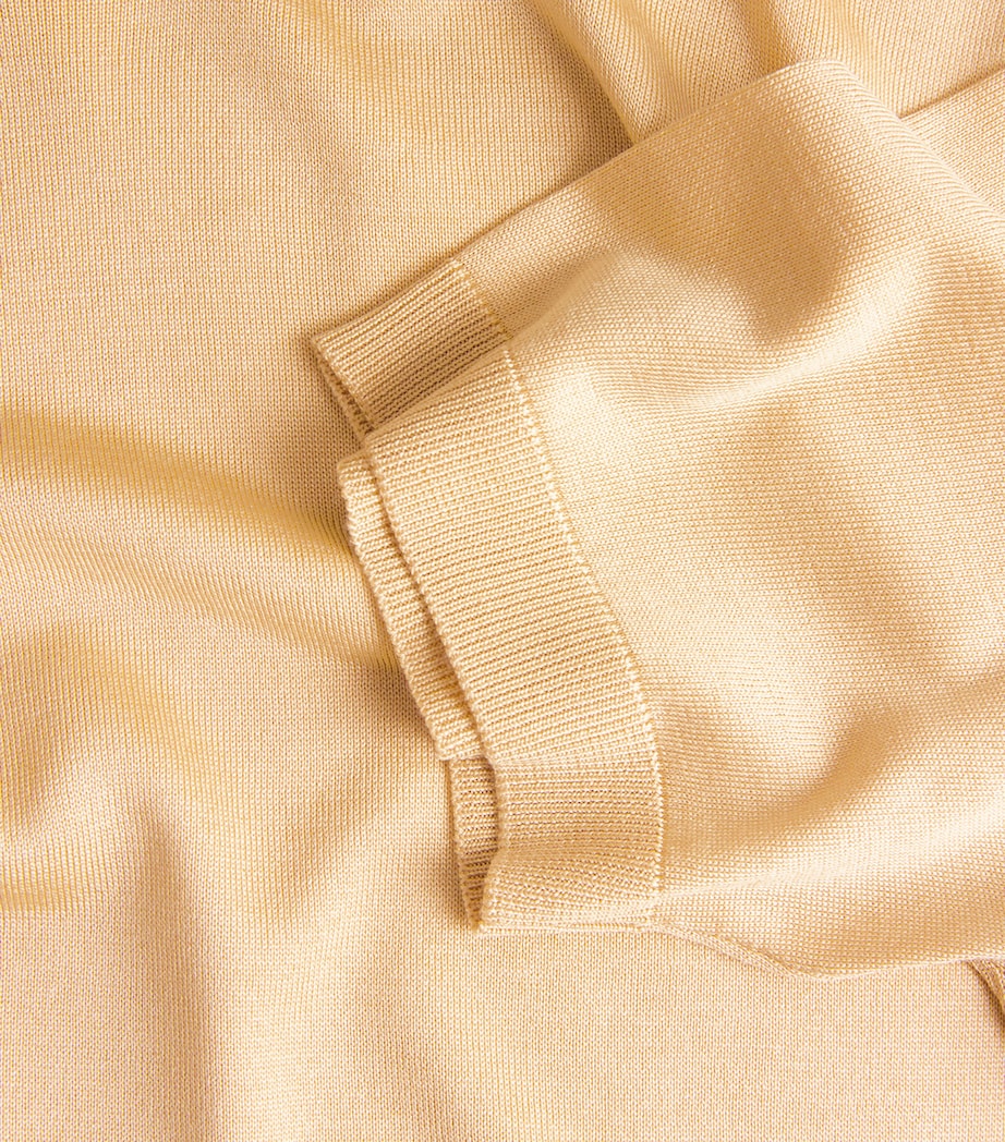 Silk Crew-Neck Sweater 20130 MUSTARD Image 2