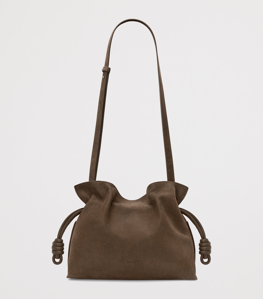 Medium Suede Flamenco Clutch Bag TUNDRA Image 6