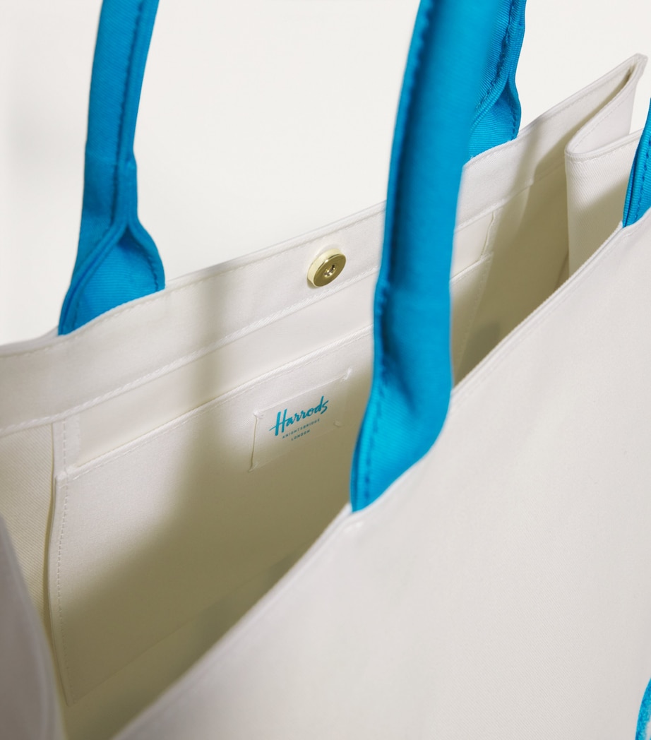 Large Cotton Logo Tote Bag BRIGHT BLUE Image 4