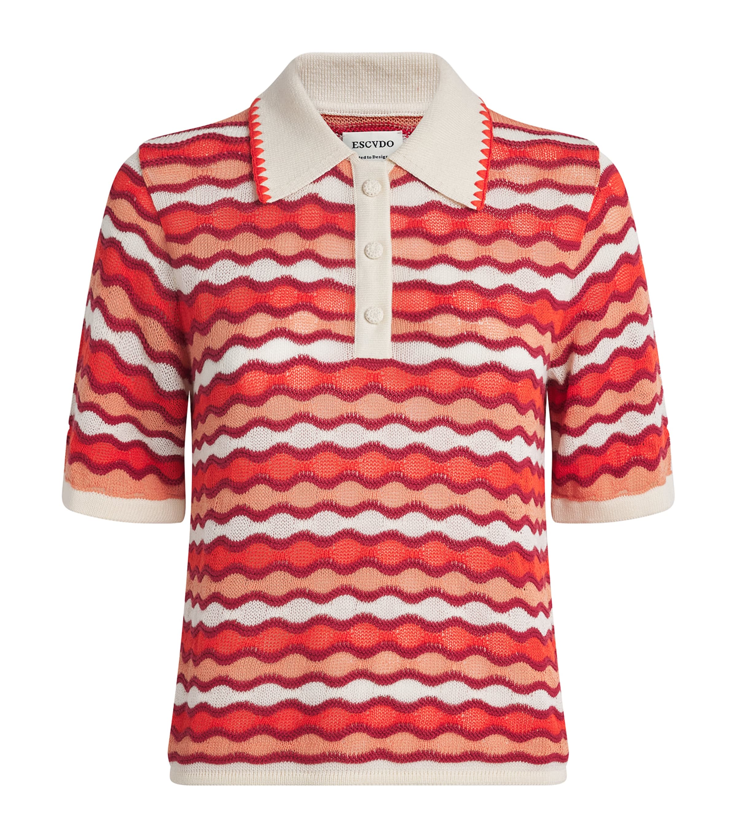 Escvdo Cotton Mullu Polo Shirt In Multi