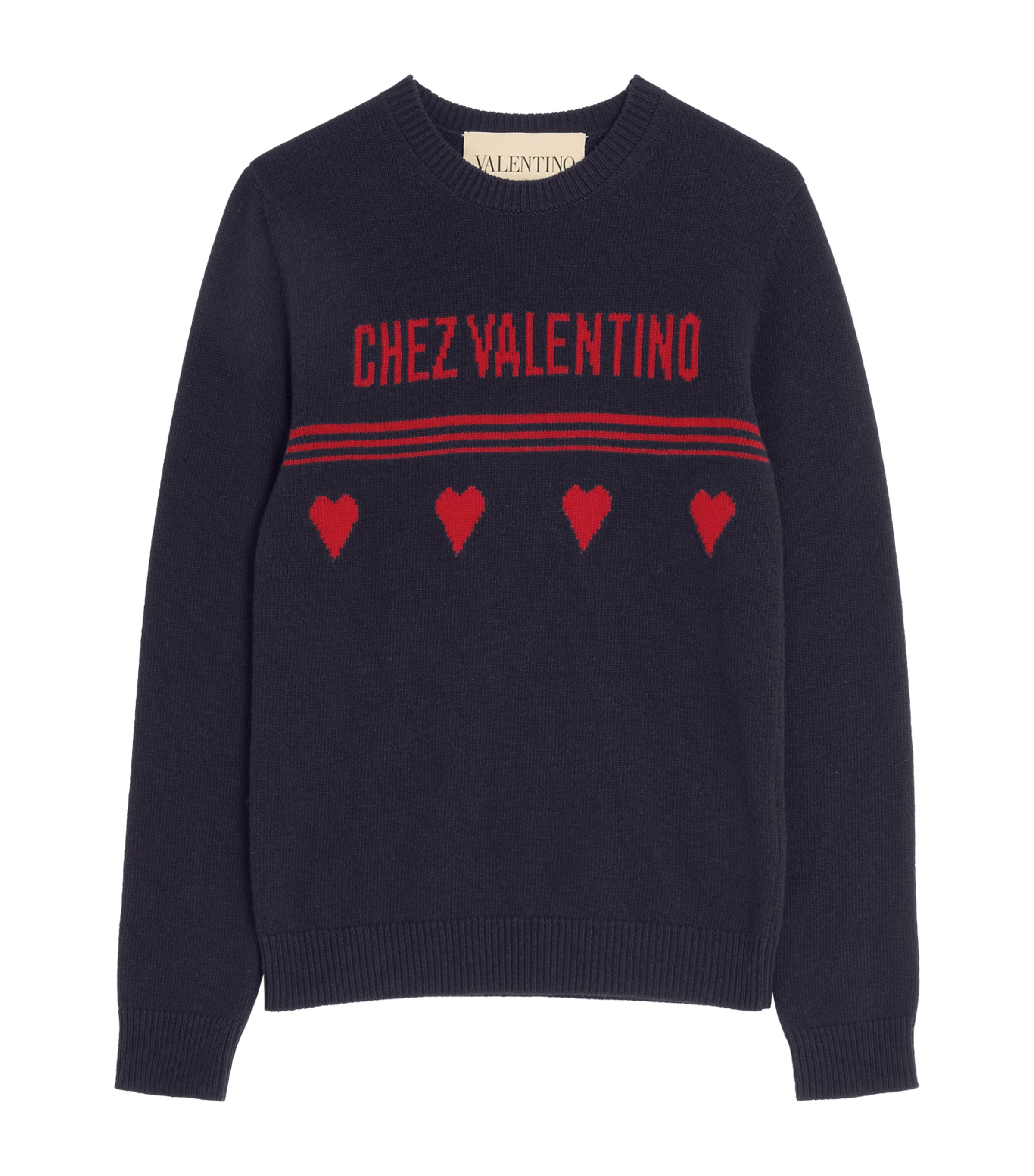 VALENTINO WOOL JACQUARD CHEZ VALENTINO SWEATER 