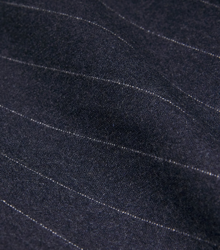 Stretch-Cashmere Stripe Trousers 03 - NAVY Image 5