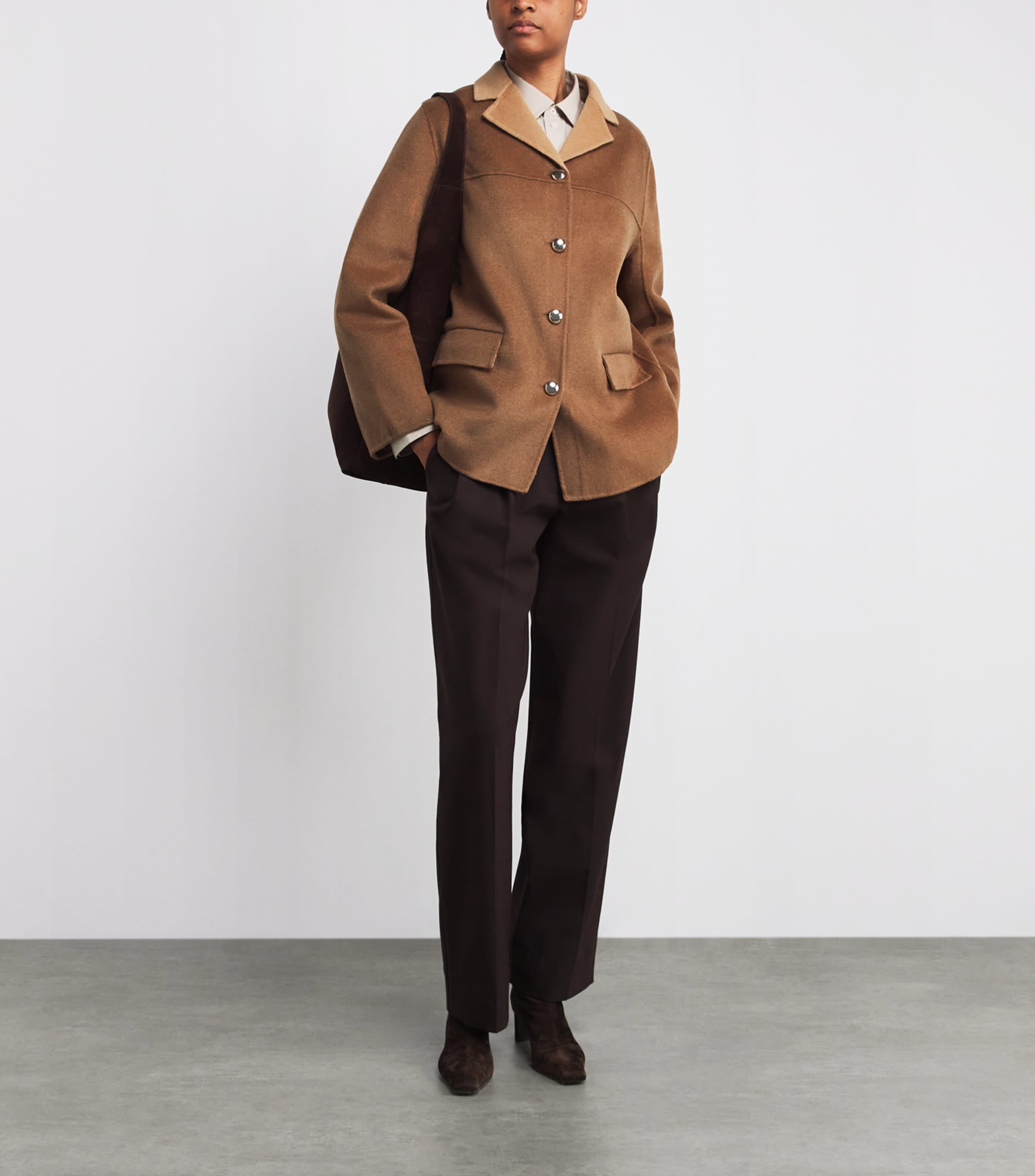 Wool-Blend Double-Faced Coat CAMEL Image 2