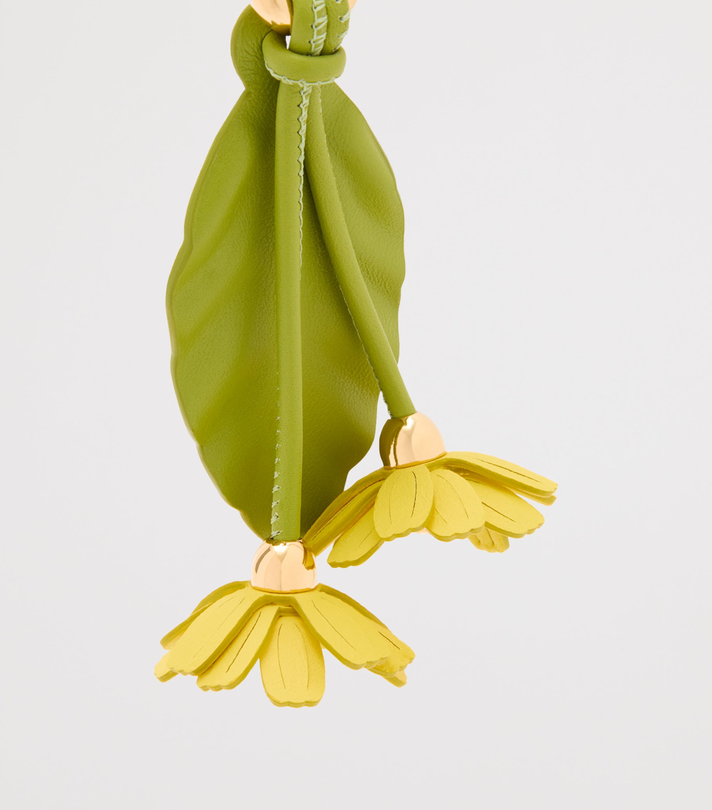 LOEWE Leather Camomille Keyring Yellow Green Image 2