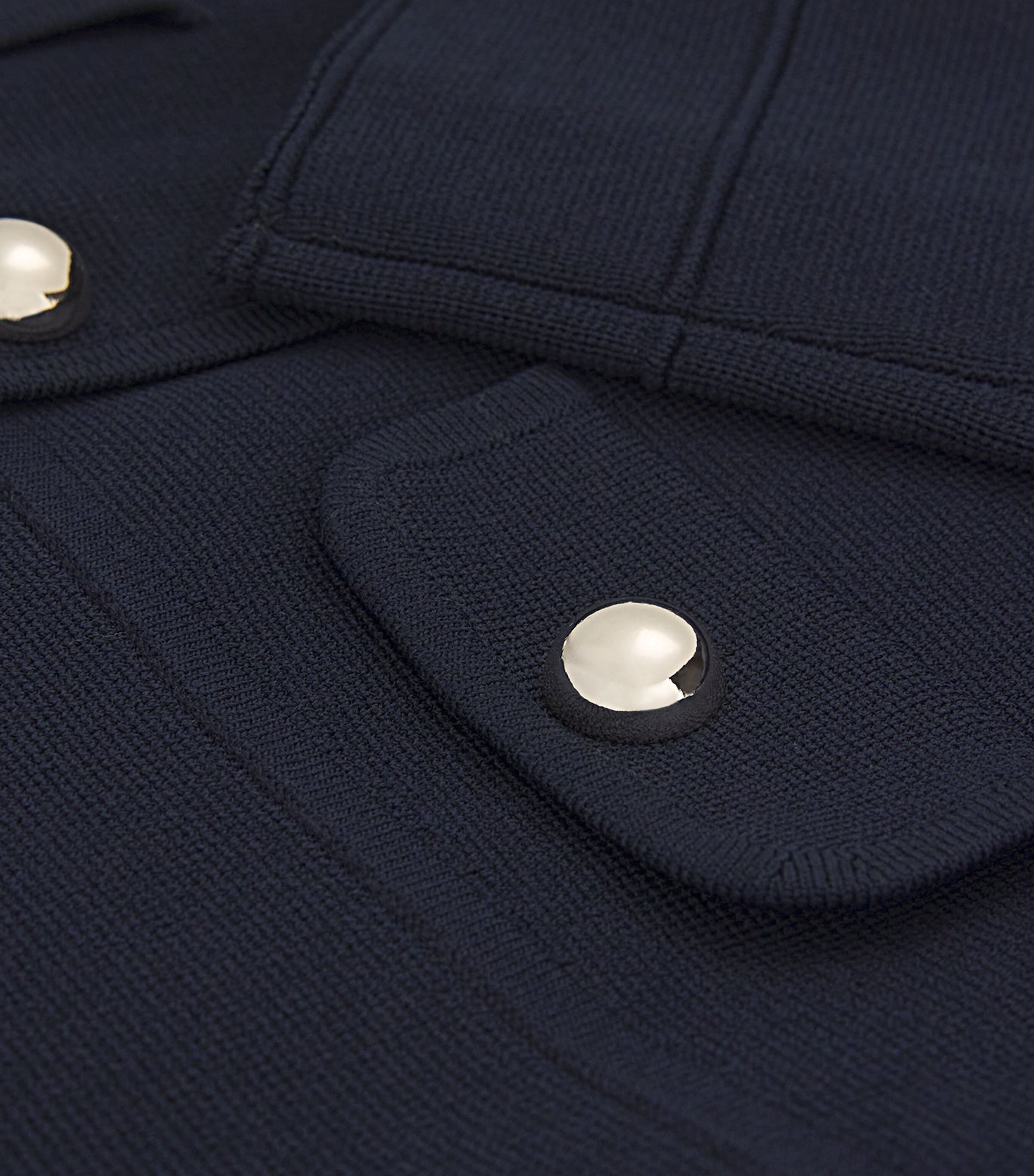 Knitted Button-Up Mini Dress NAVY BLUE Image 5