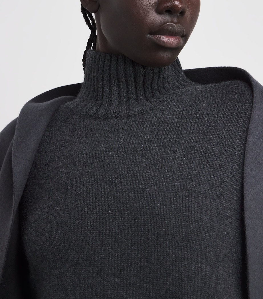 Luxe Cashmere High-Neck Sweater DARK SMOKE Image 6