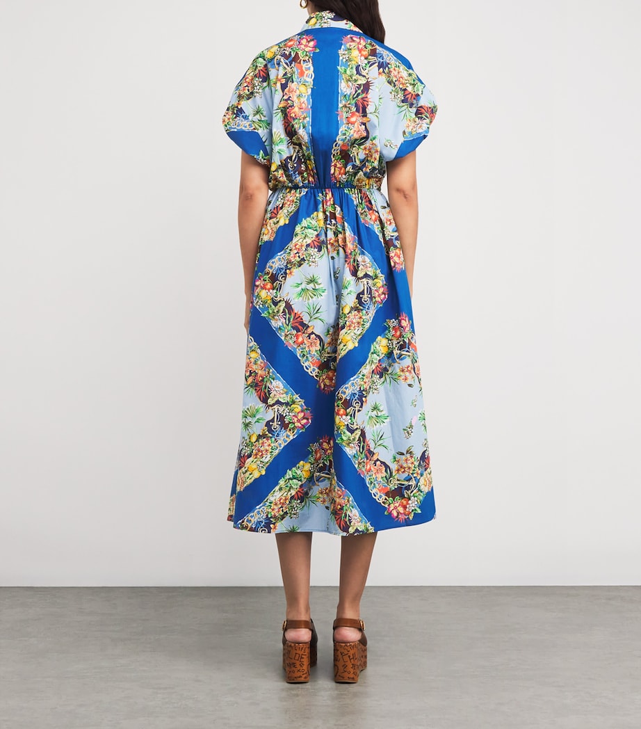 Cotton Floral Midi Dress MULTICOLOR FLORAL Image 3